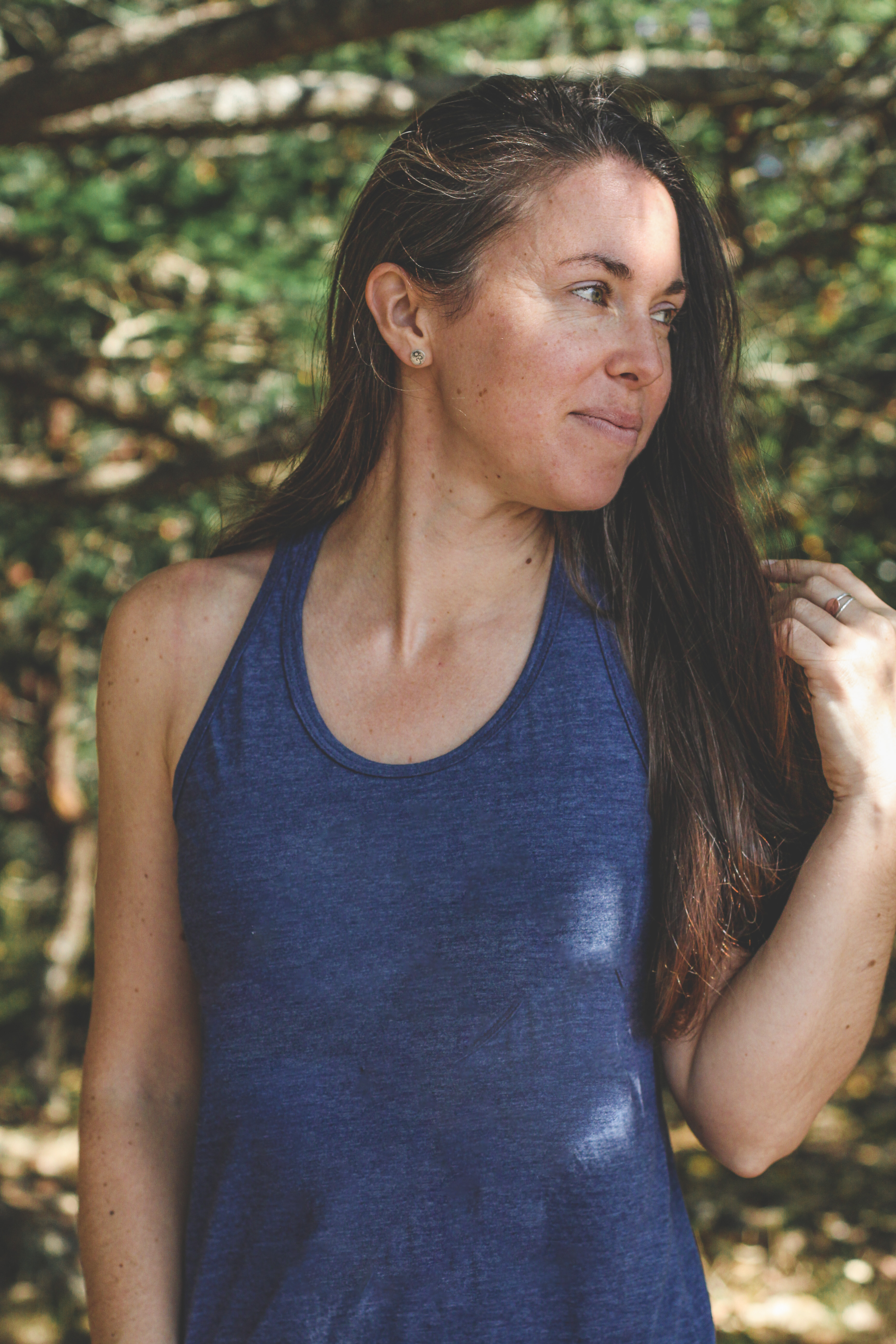 Women's Eco Racerback Tank Top - Blank Apparel - Heather Navy