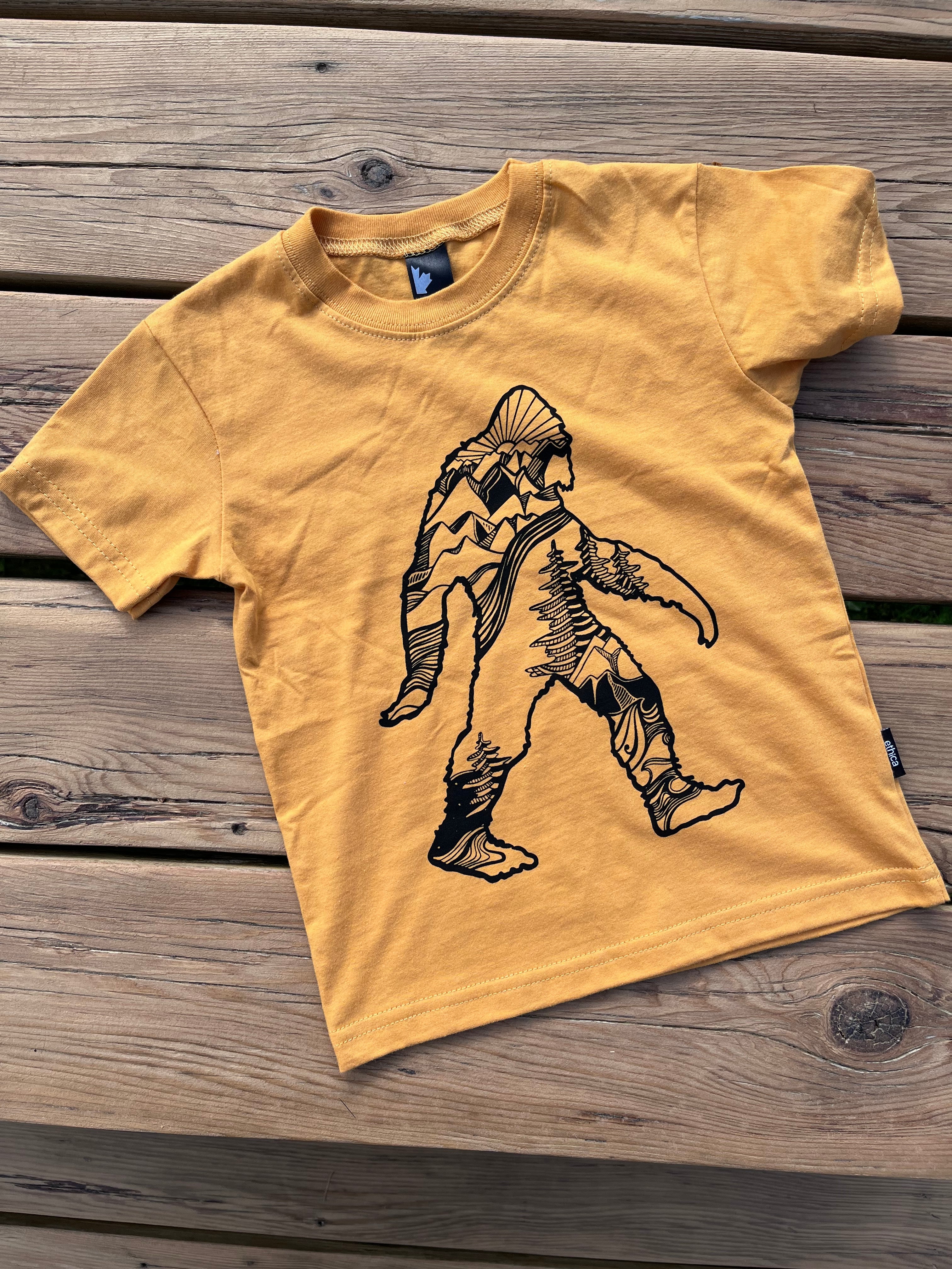 LITTLE SASQUATCH- Kids Organic Cotton Tee - Mango