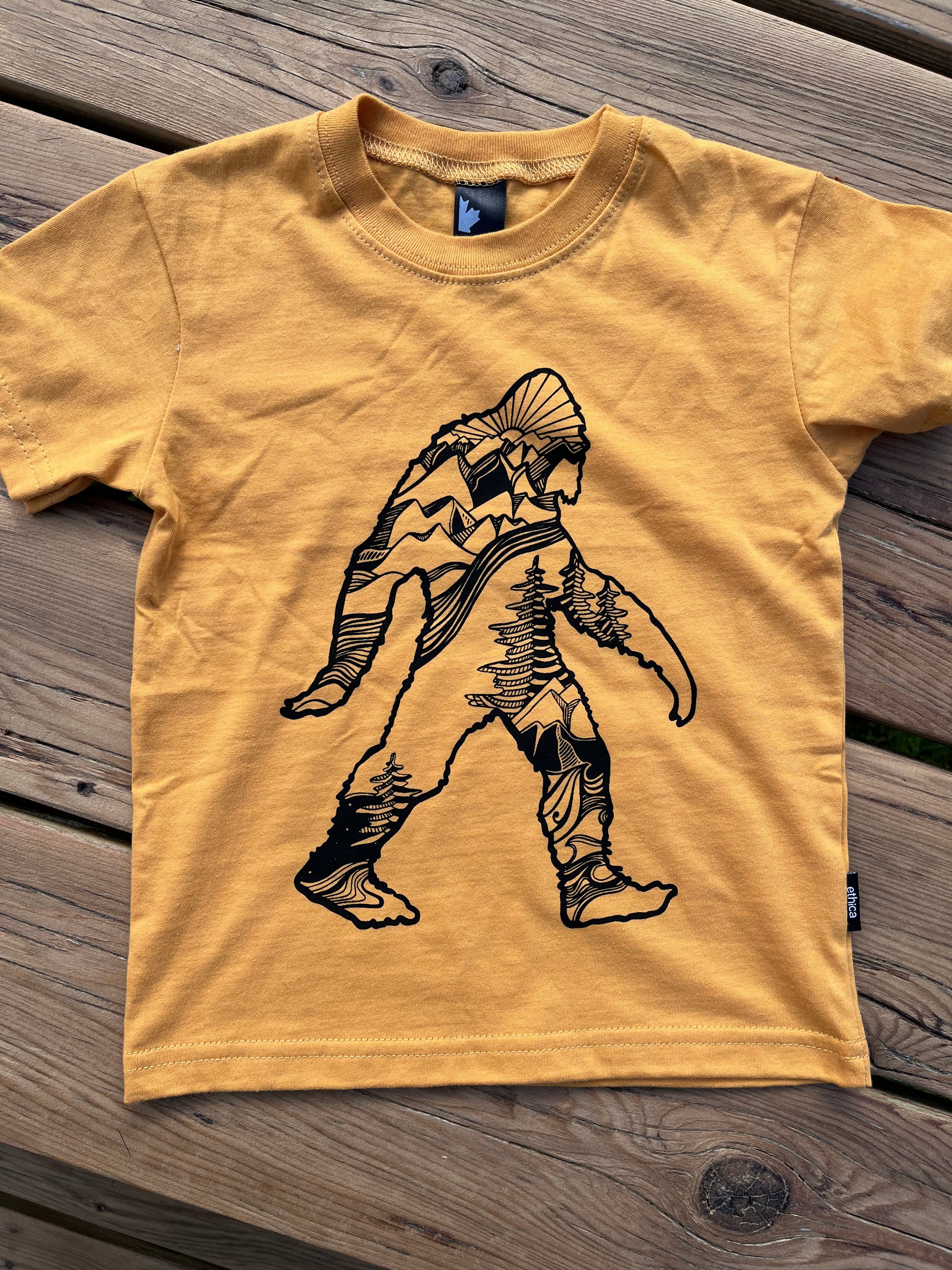 LITTLE SASQUATCH- Kids Organic Cotton Tee - Mango