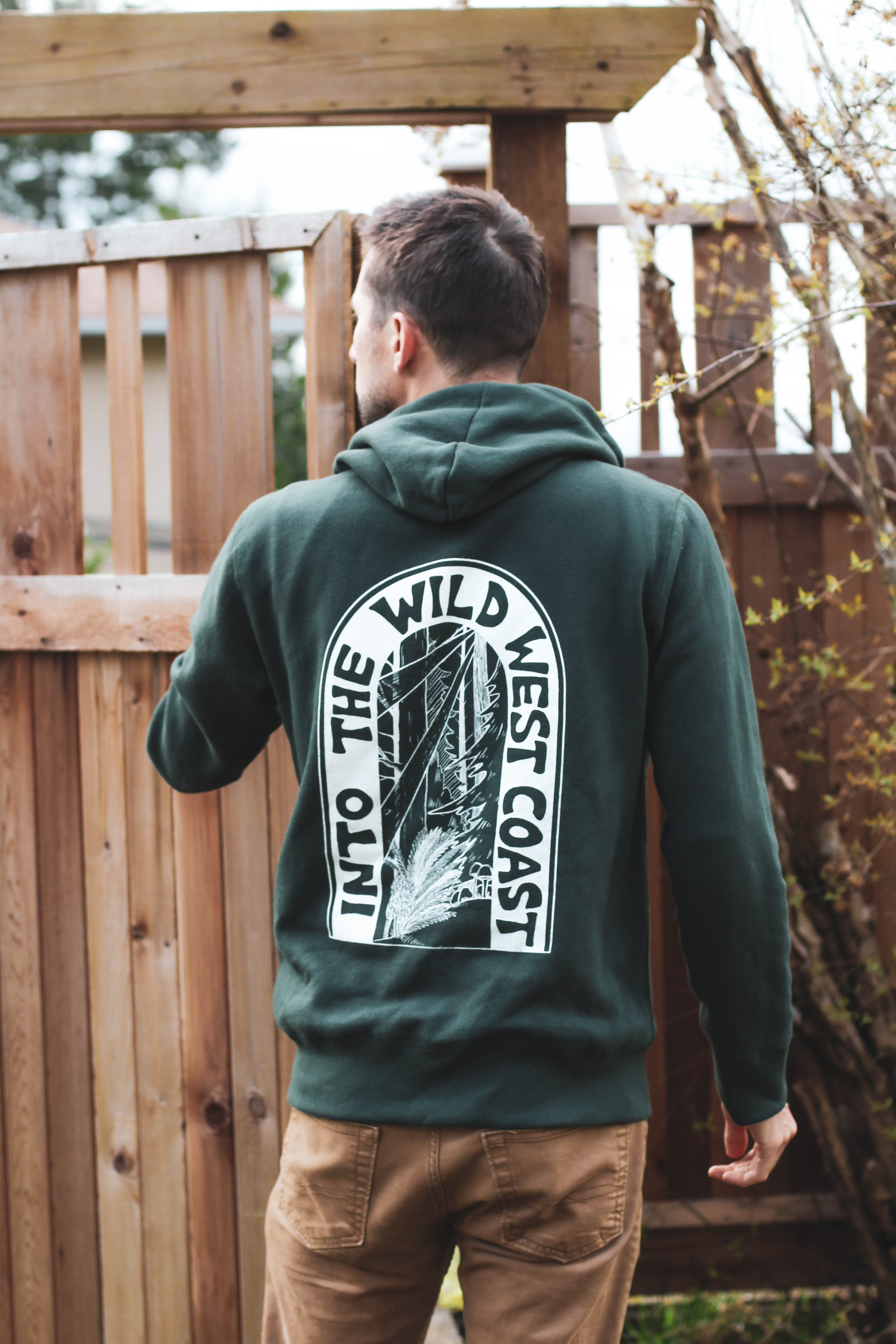 WILD WEST COAST Unisex Zip Up Eco Hoodie - Forest Green – KINDRED