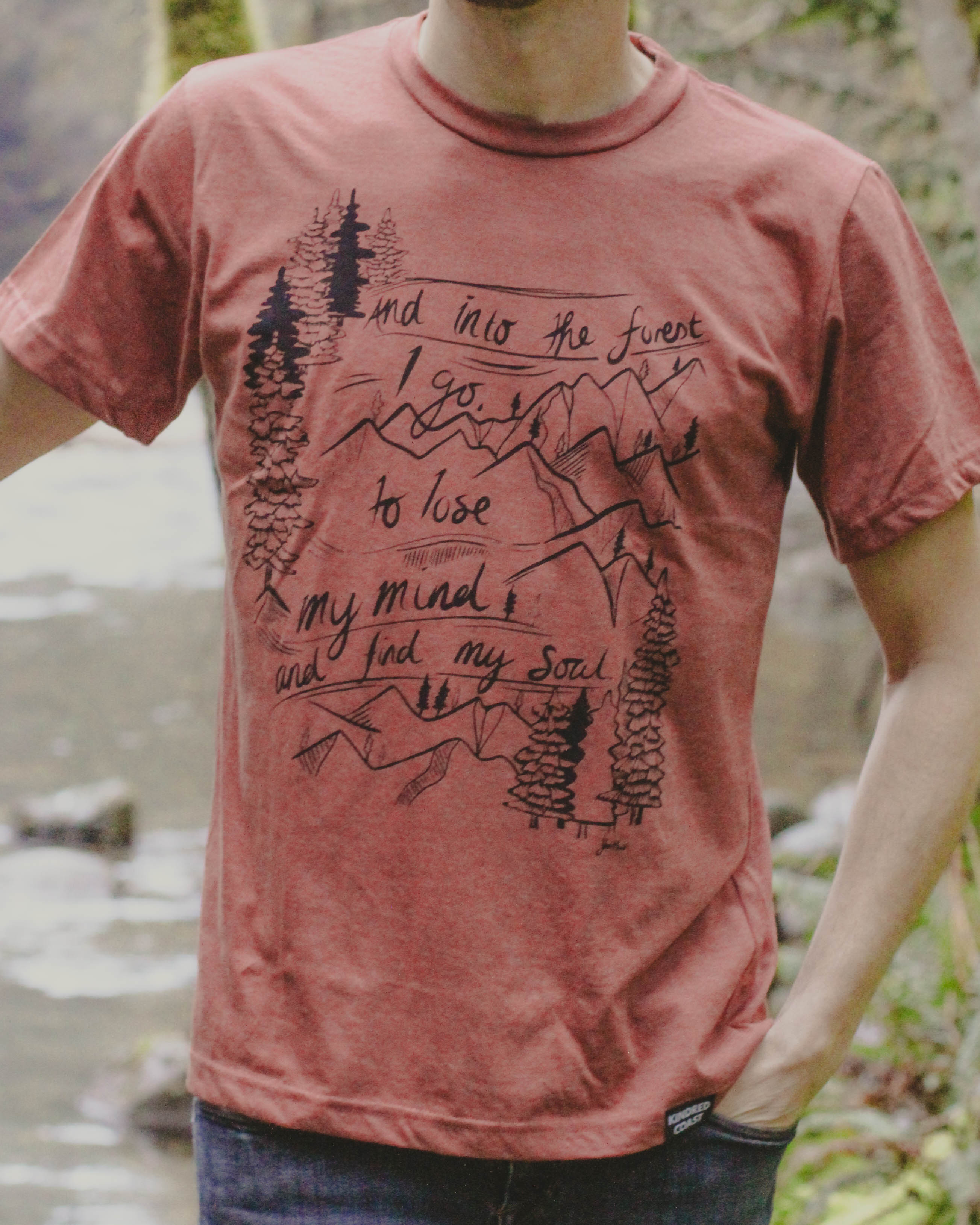 INTO THE FOREST - Unisex Eco Tee - Rust - SALE