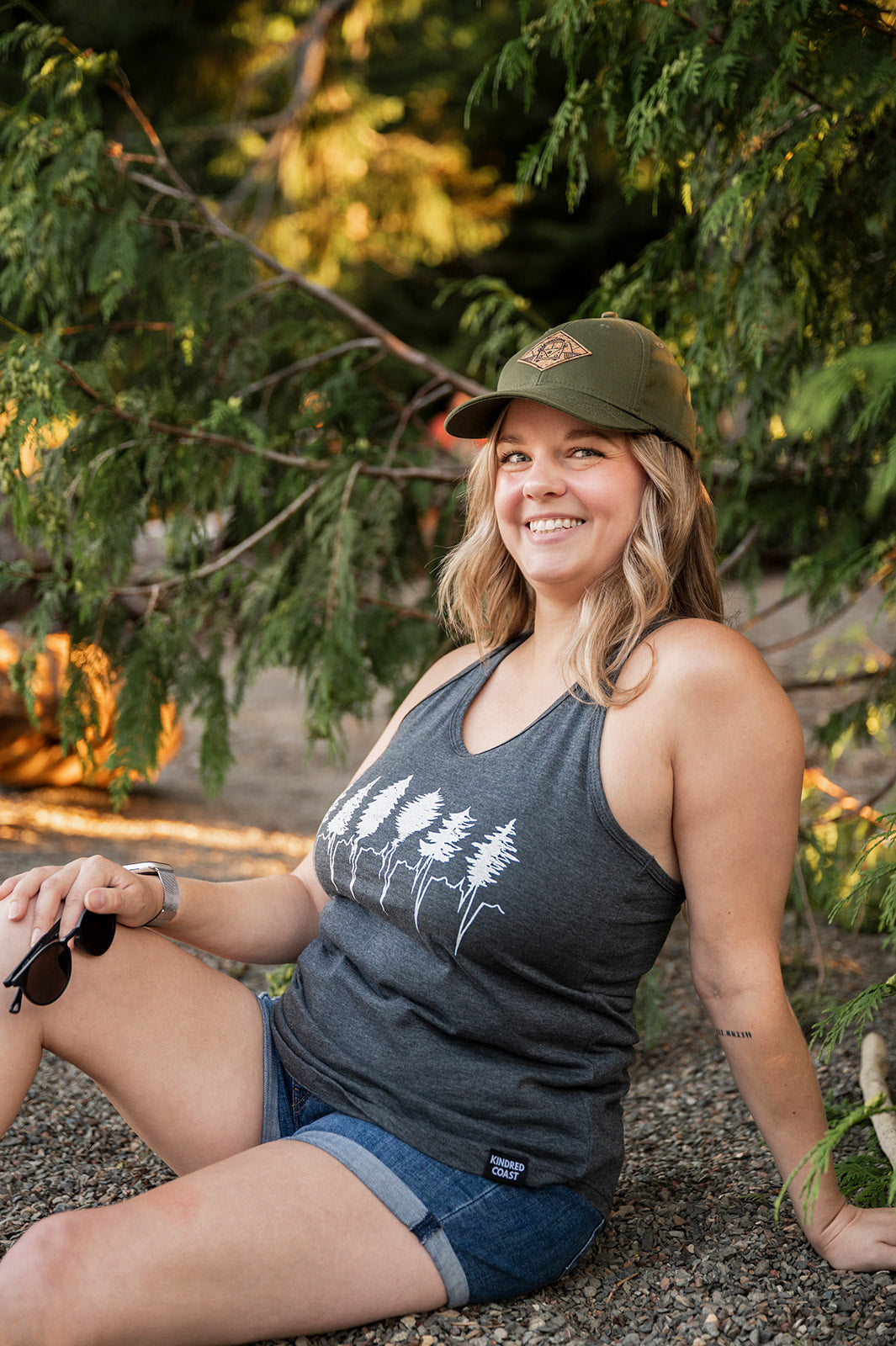 TREELINE - Women's Eco Racerback Tank Top - Charcoal