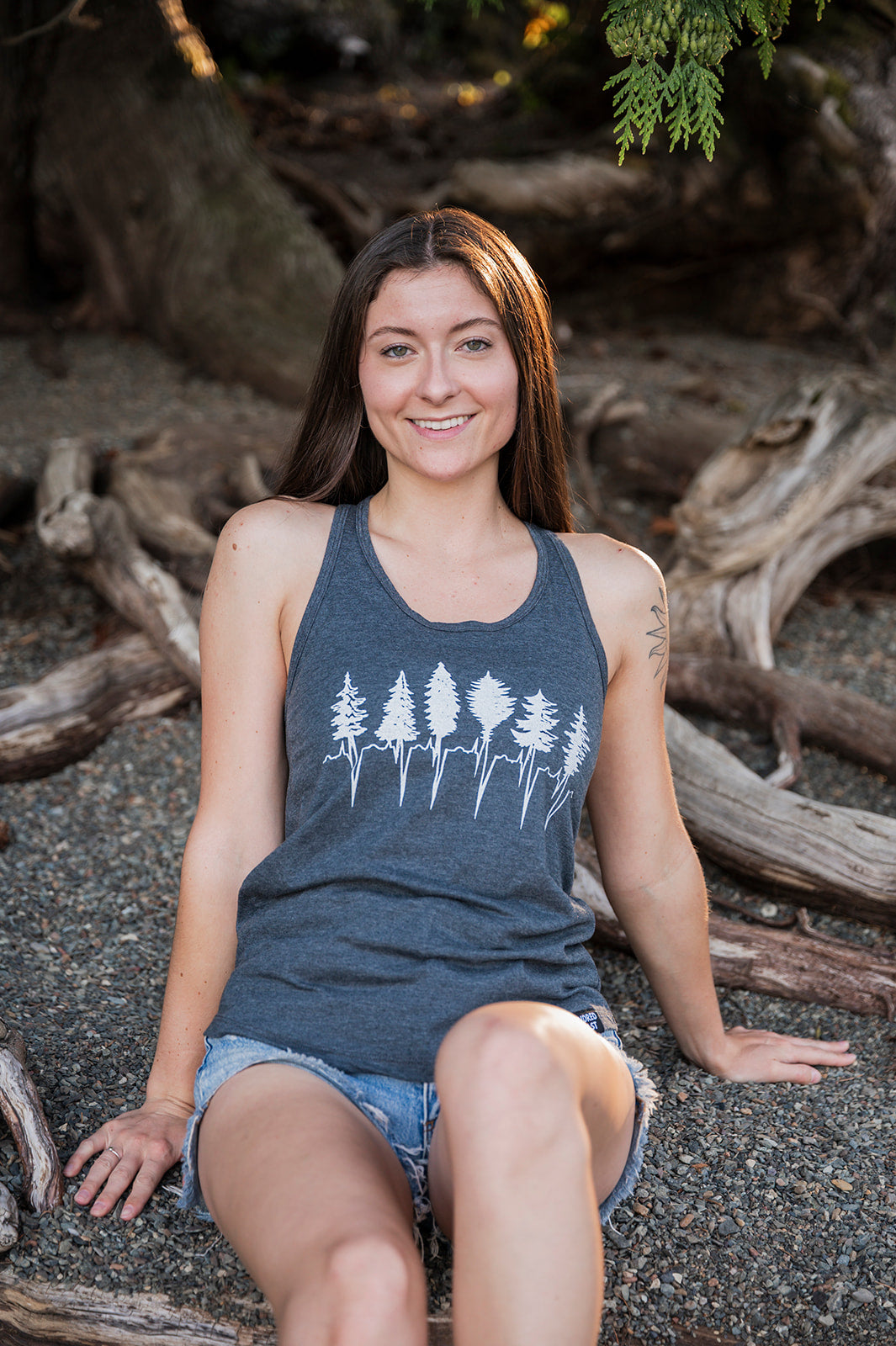 TREELINE - Women's Eco Racerback Tank Top - Charcoal