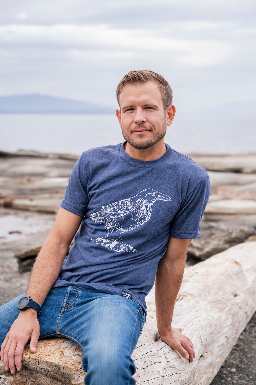 RAVEN - Unisex Eco Tee - Heather Navy