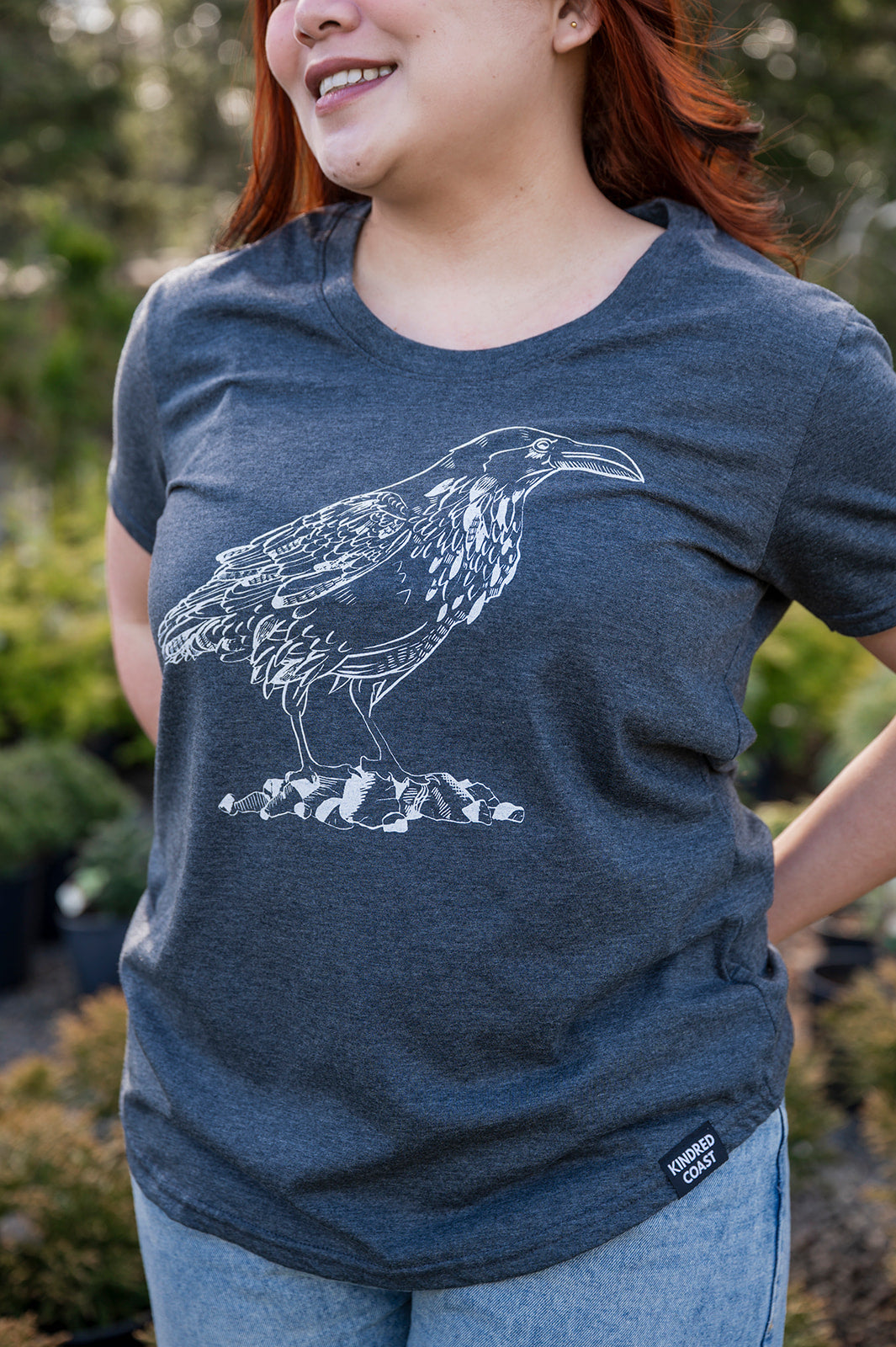 RAVEN - Women's Eco Tee - Heather Charcoal