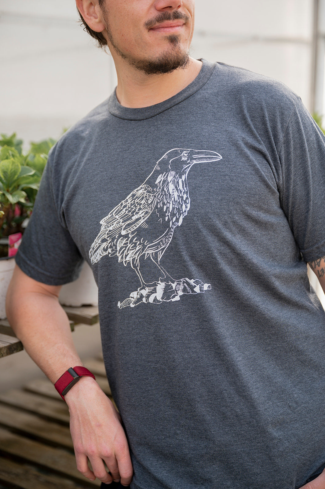 RAVEN - Unisex Eco Tee - Heather Charcoal