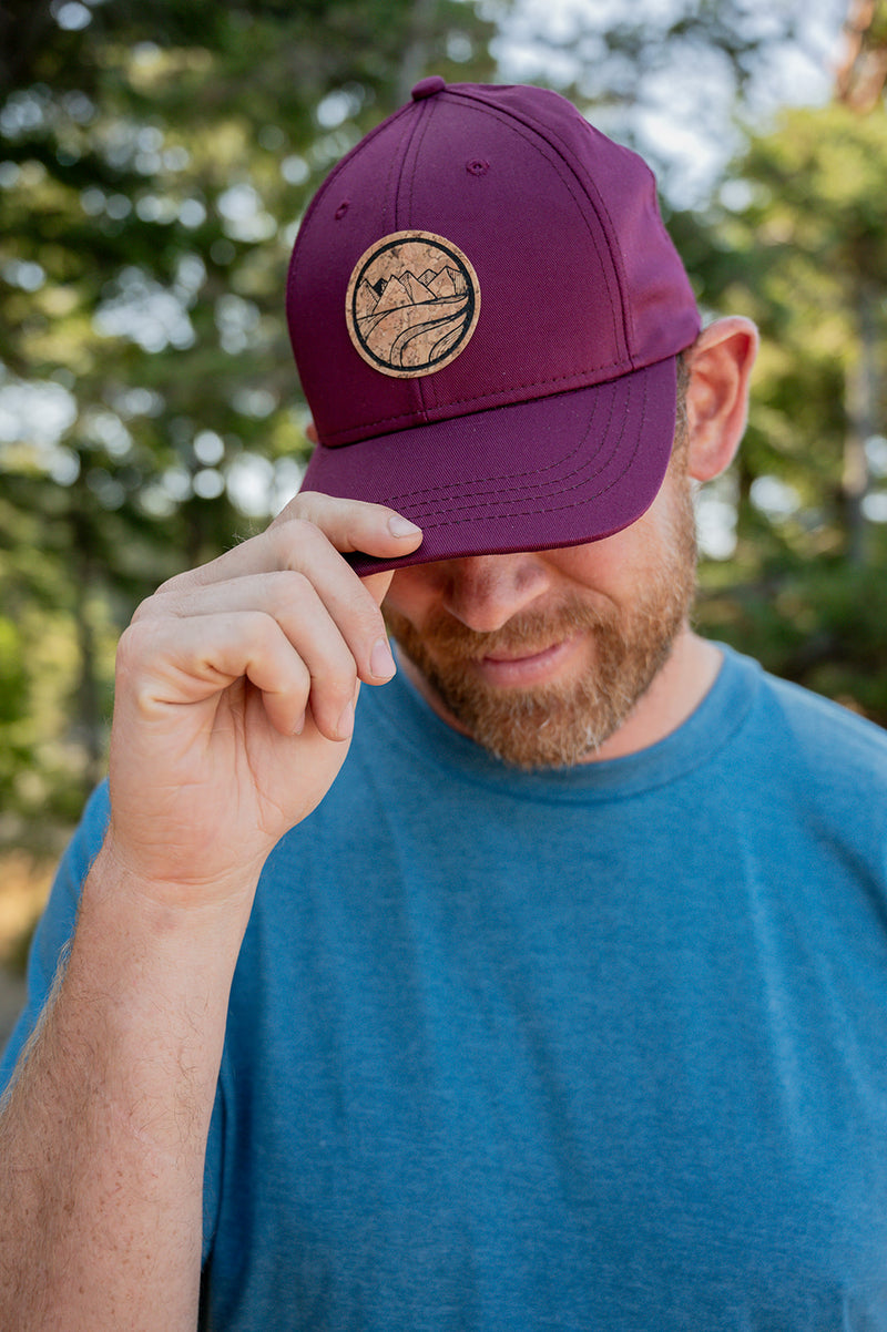 LOGO Organic Cotton Snapback Hat - Maroon