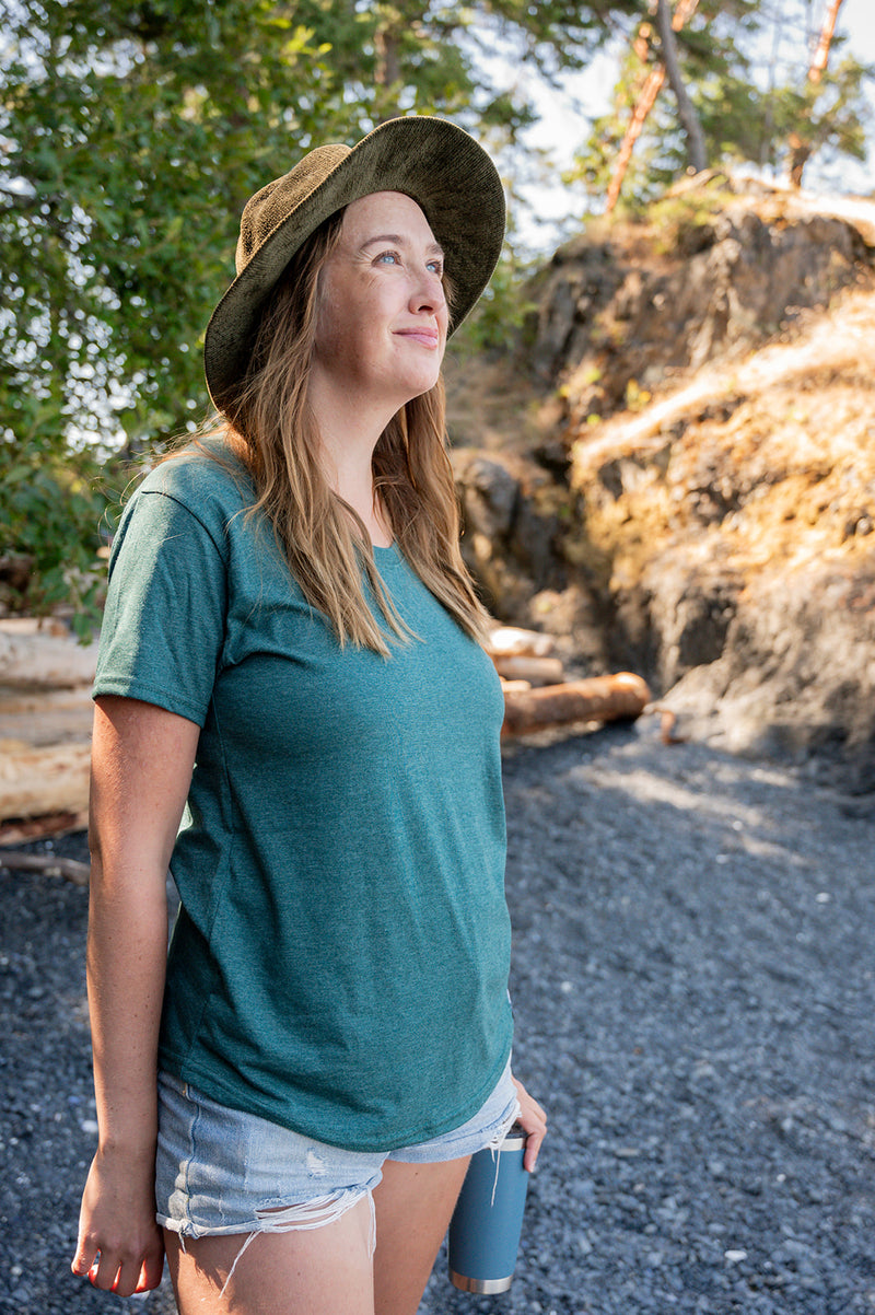 Women's Eco Tee - Blank Apparel - Heather Green