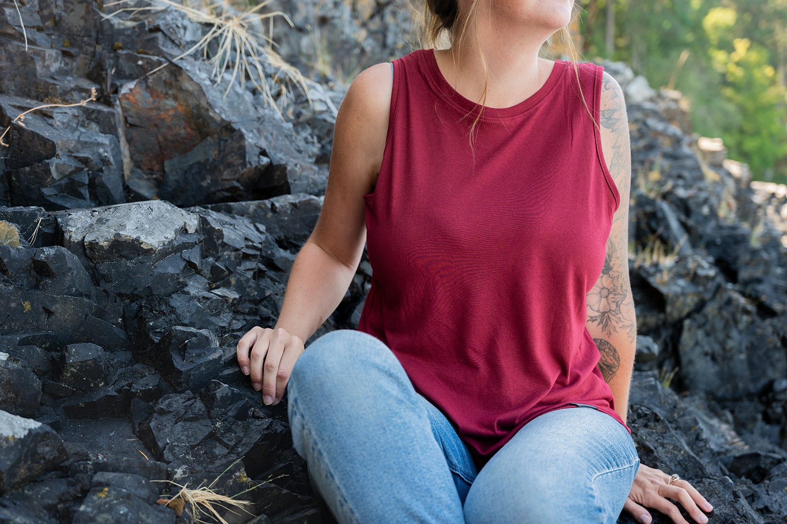 Women's Bamboo Tank - Blank Apparel - Bordeaux Red