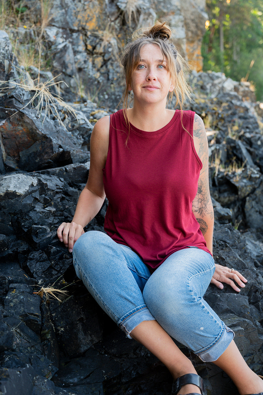 Women's Bamboo Tank - Blank Apparel - Bordeaux Red