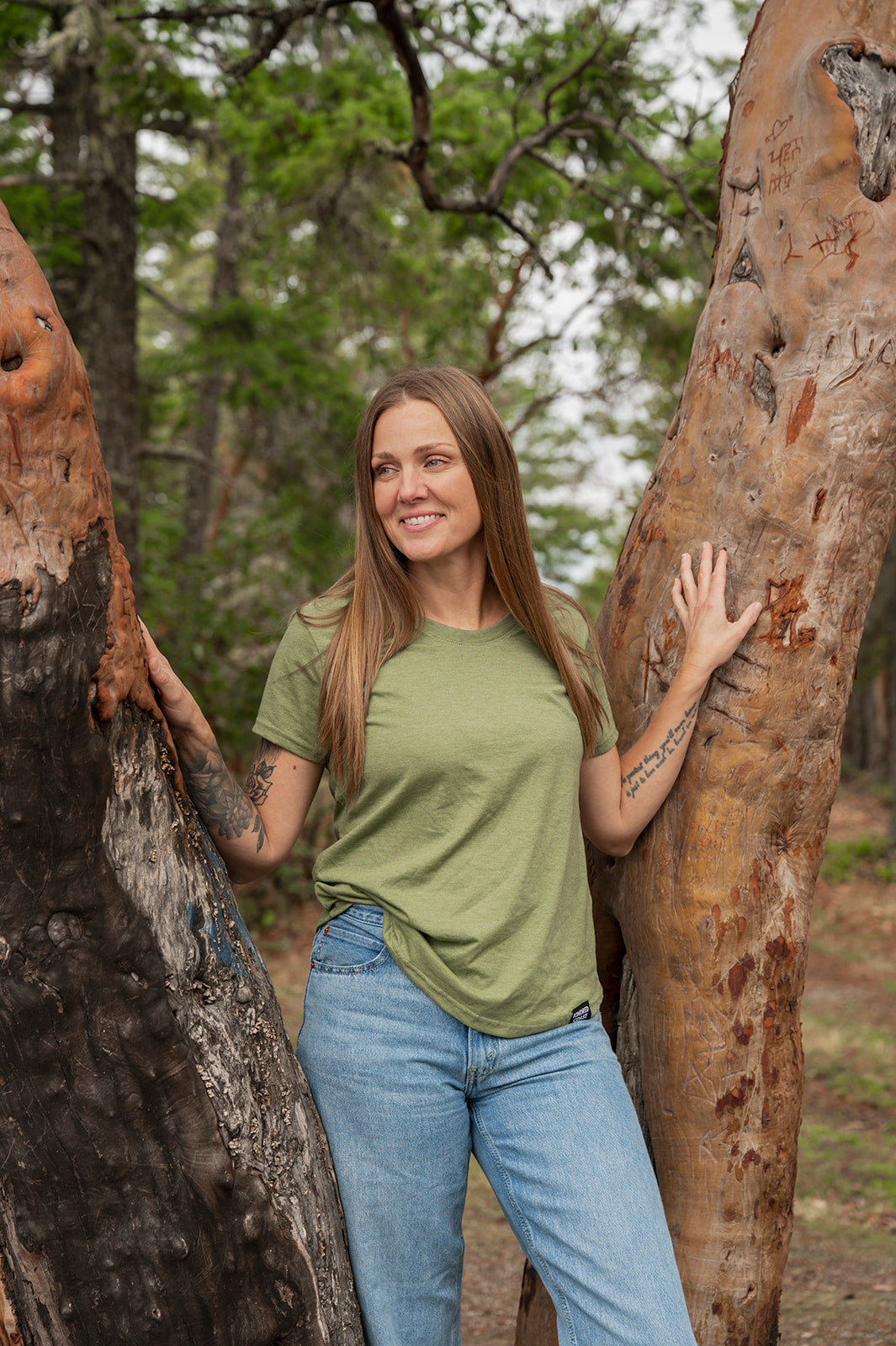 Women's Eco Tee - Blank Apparel - Heather Army