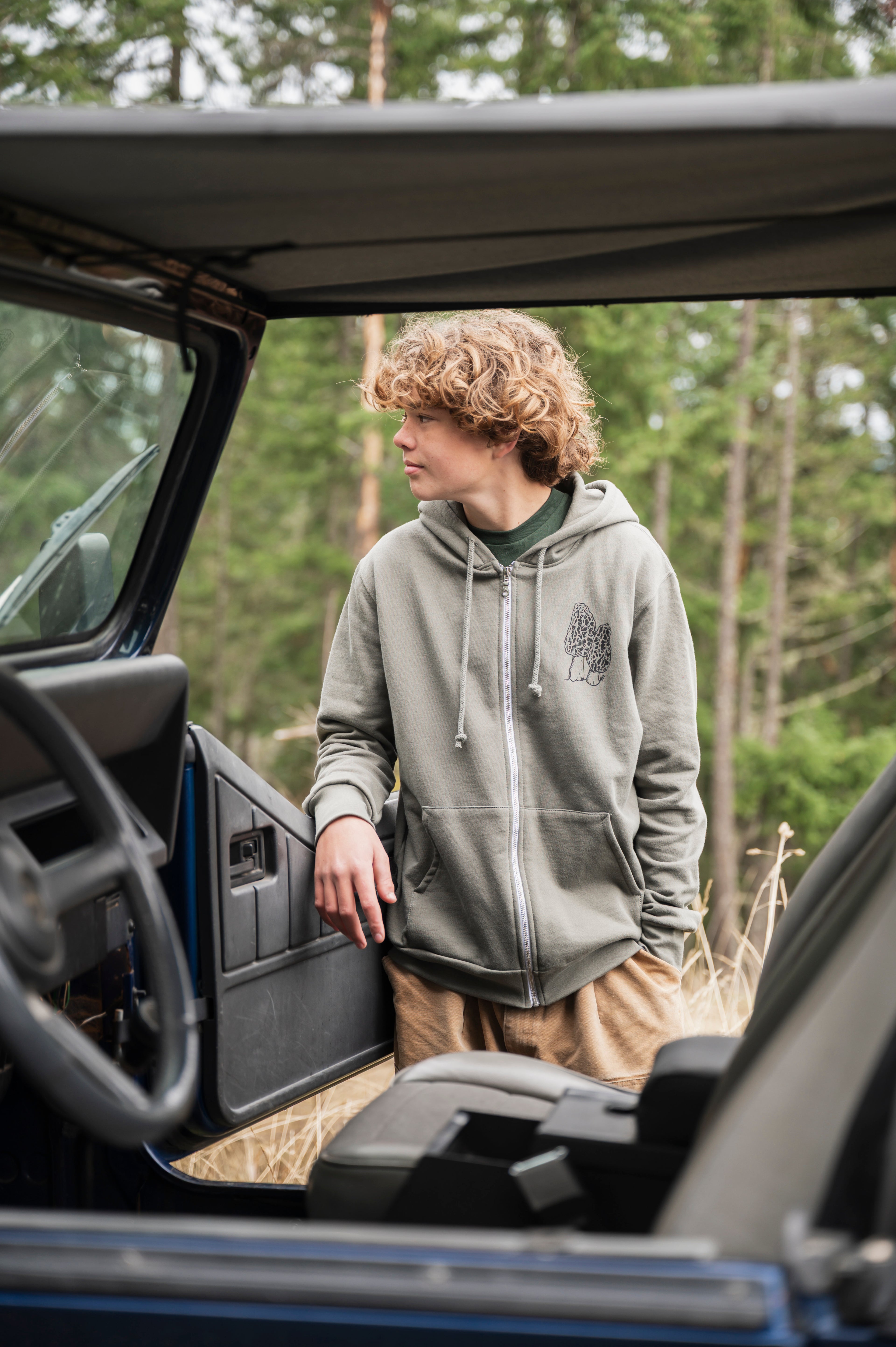 WILD Unisex Zip Up Organic Cotton Hoodie - Sage