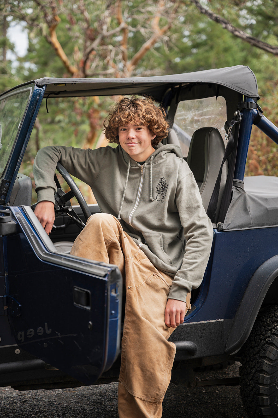 WILD Unisex Zip Up Organic Cotton Hoodie - Sage