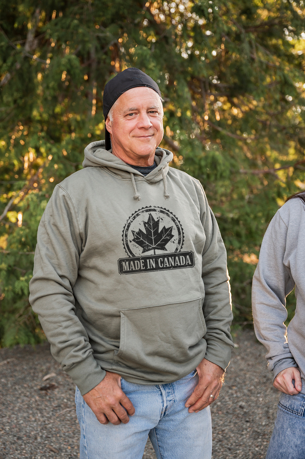 MADE IN CANADA - Unisex Organic Cotton Hoodie Sage Grey