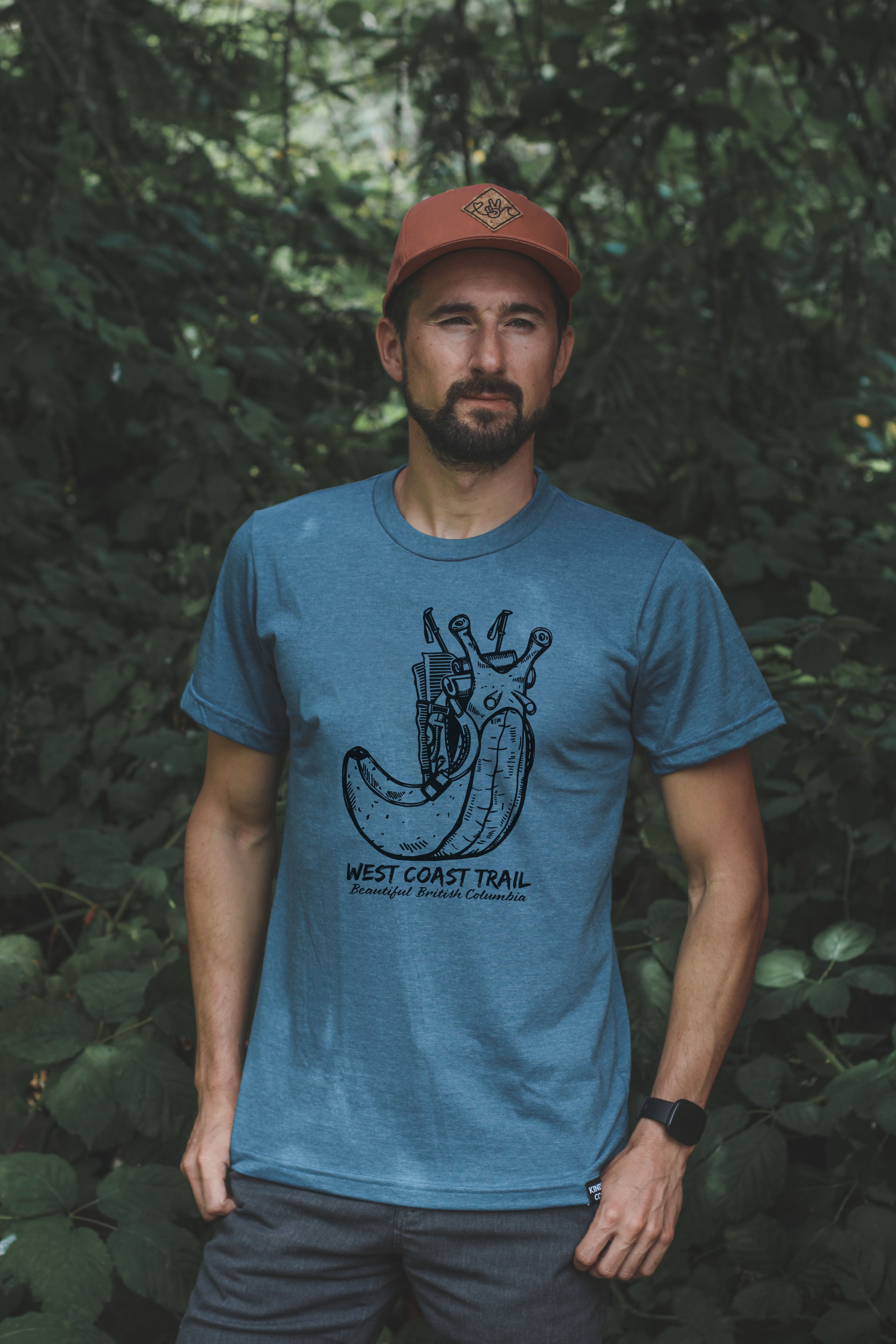 WEST COAST TRAIL - Unisex Eco Tee - Heather Teal