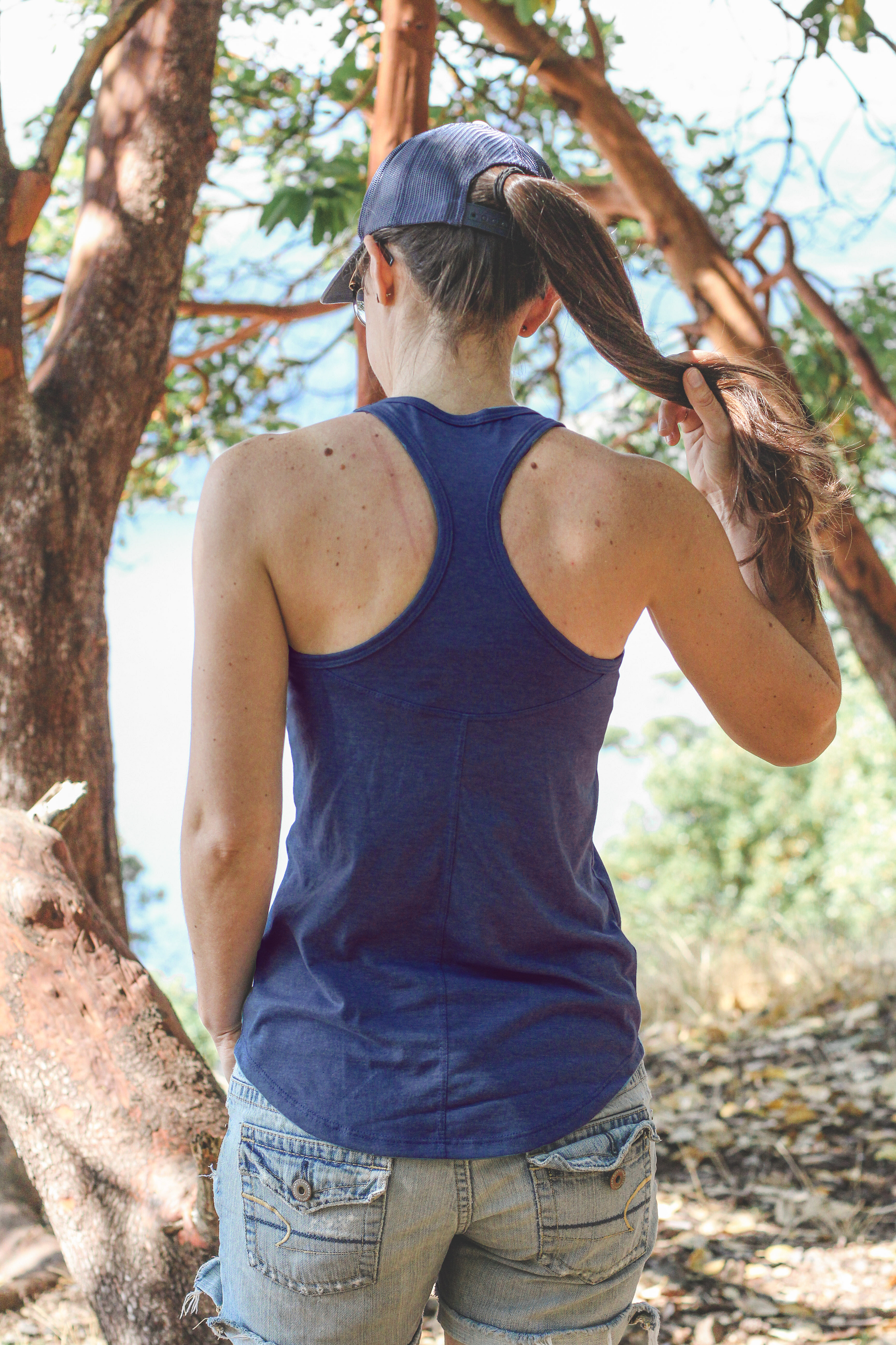 Women's Eco Racerback Tank Top - Blank Apparel - Heather Navy