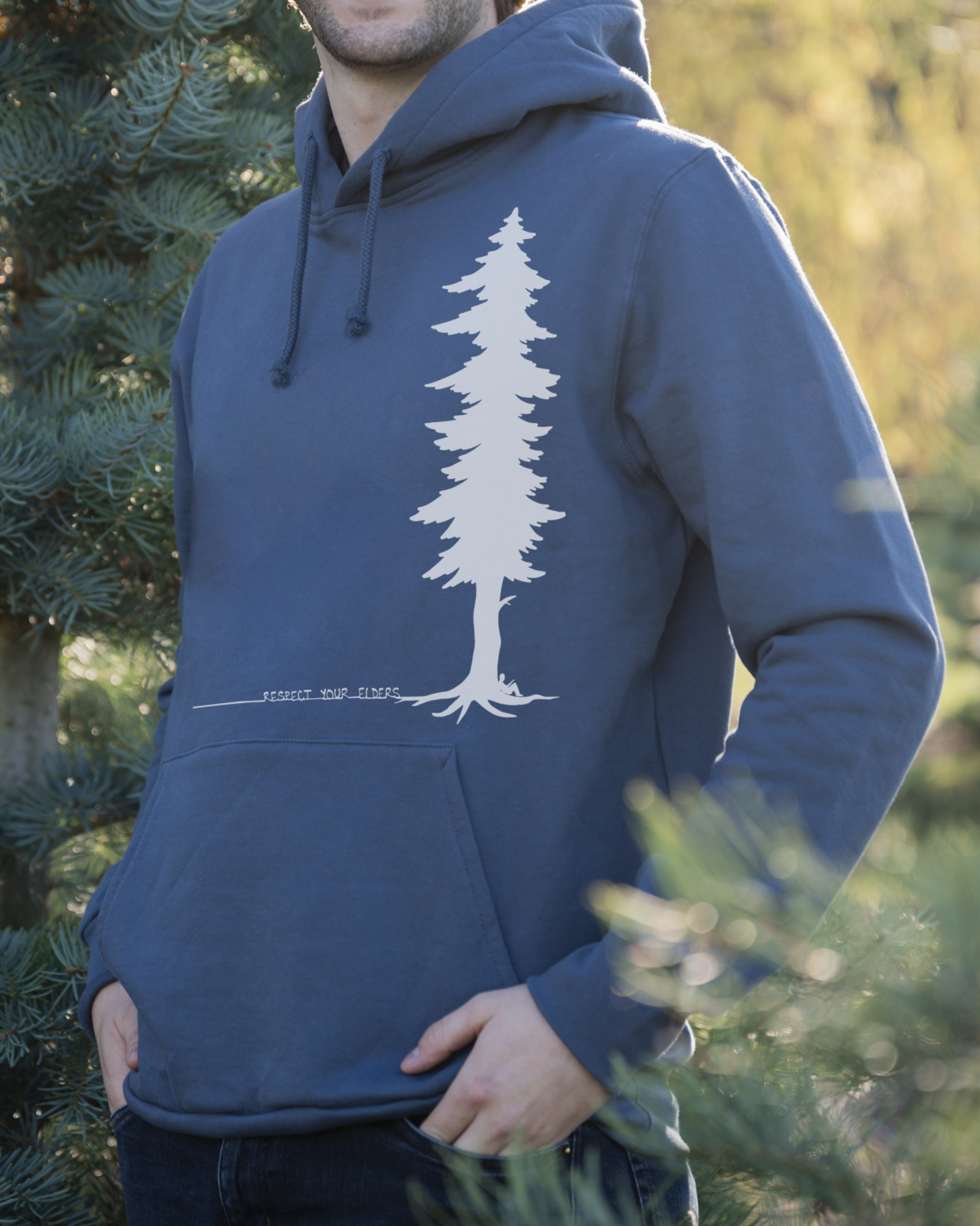 ELDERS - Unisex Organic Cotton Hoodie Slate Blue