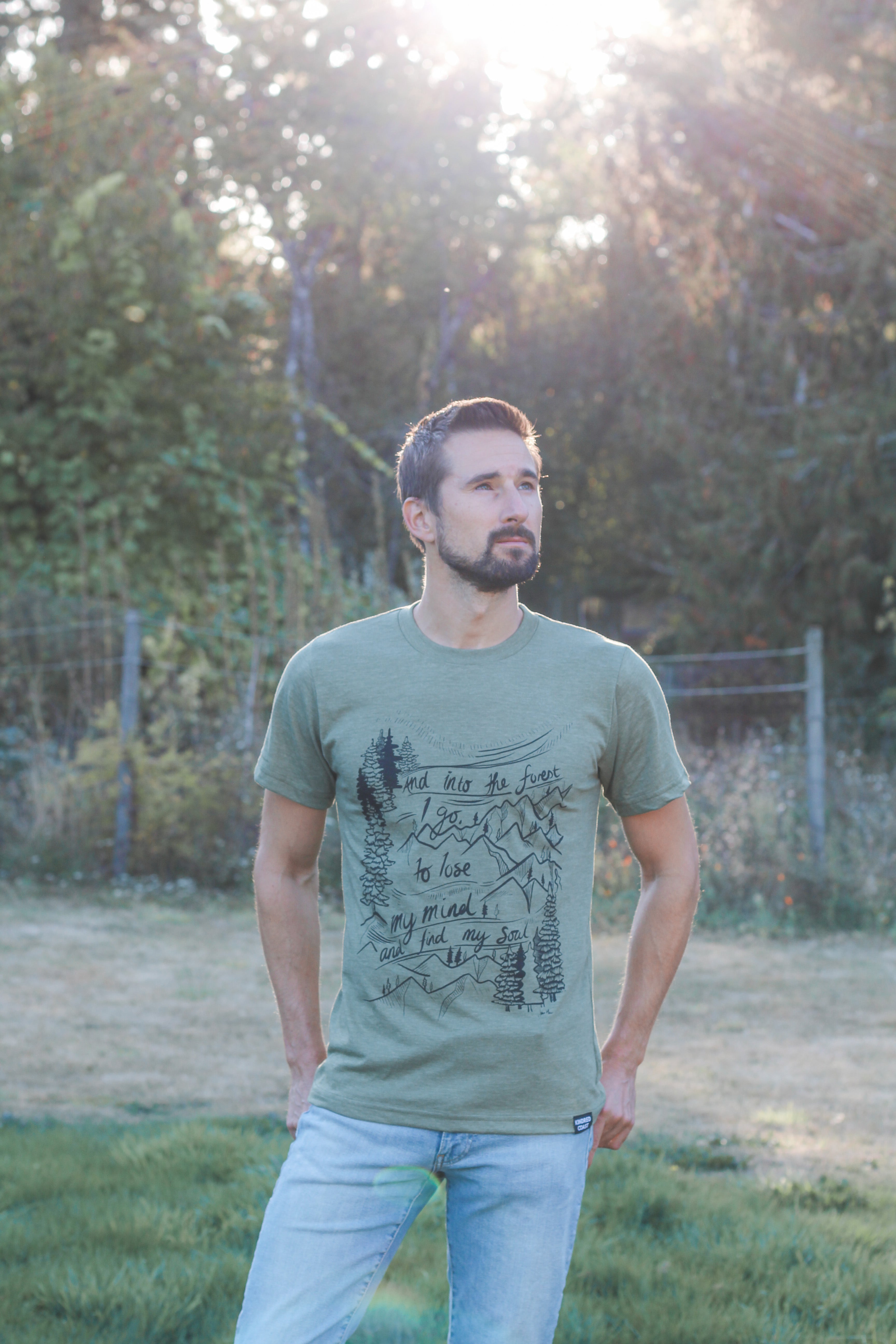 INTO THE FOREST - Unisex Eco Tee - Heather Army