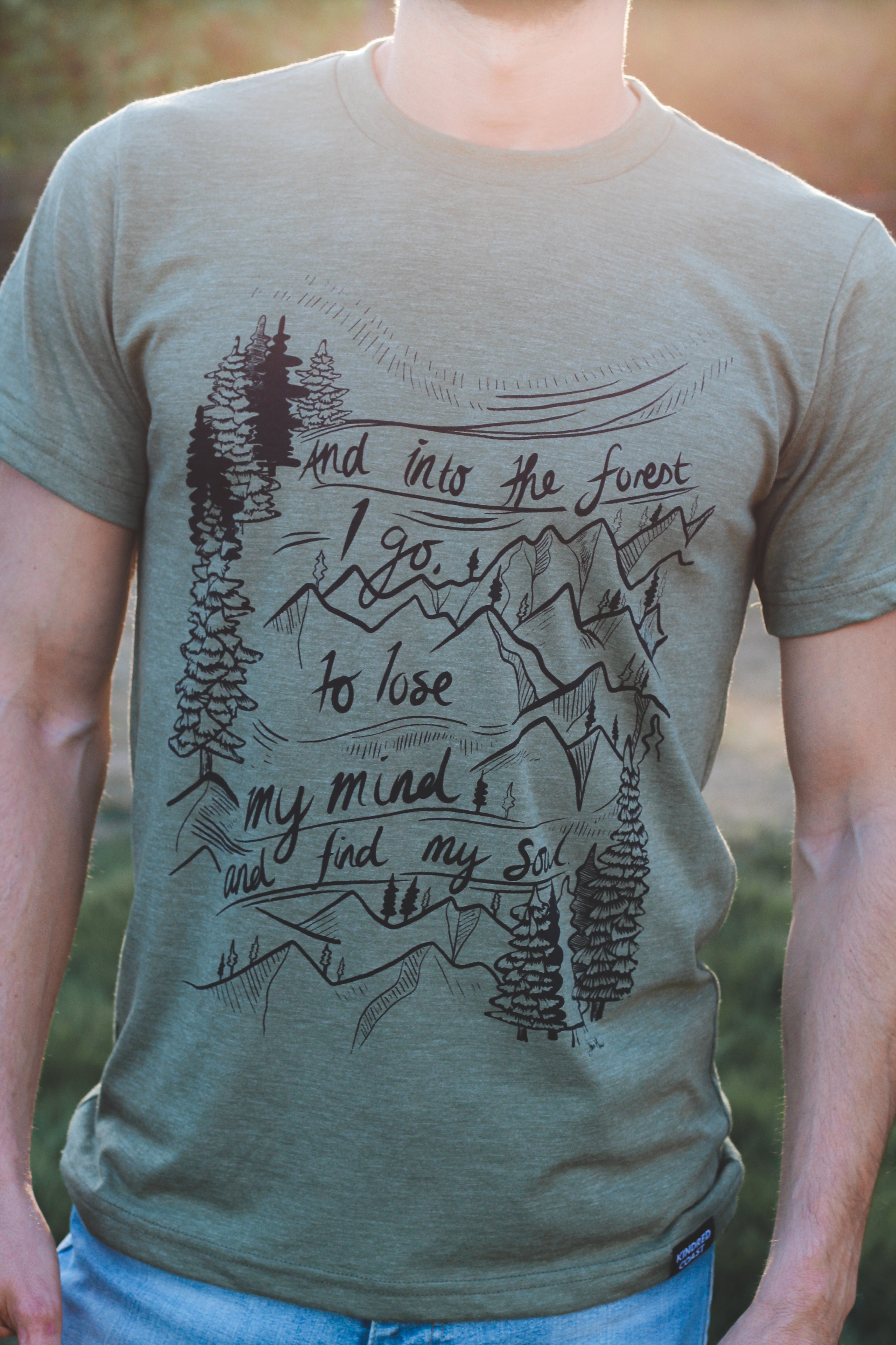 INTO THE FOREST - Unisex Eco Tee - Heather Army