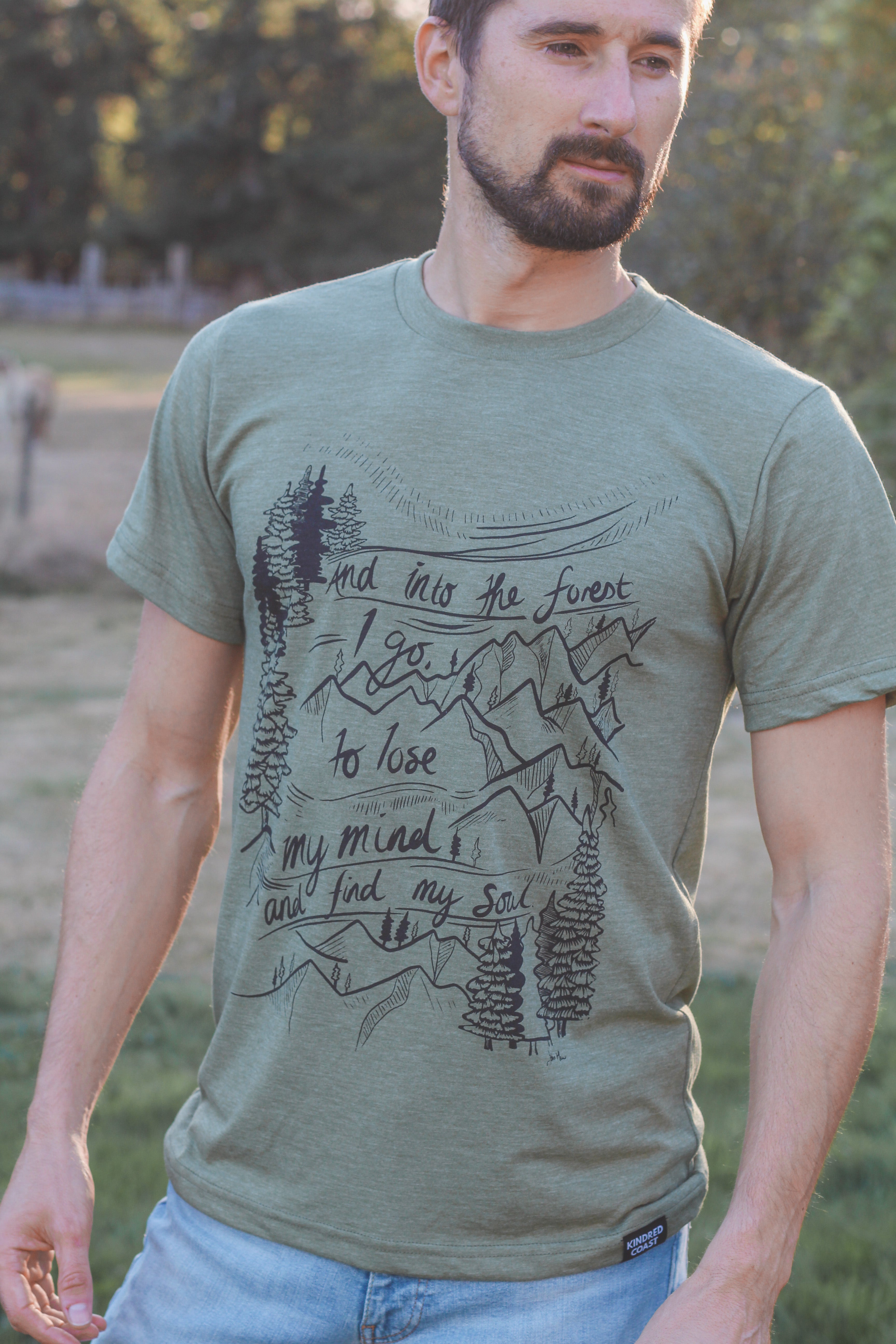 INTO THE FOREST - Unisex Eco Tee - Heather Army