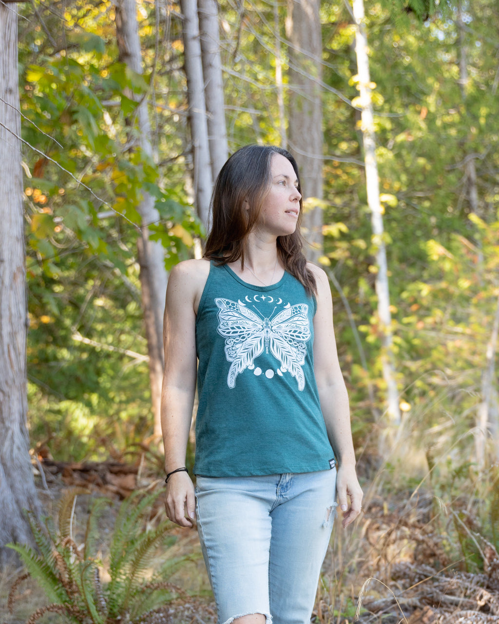 BUTTERFLY - Women's Racerback Eco Tank Top - Green