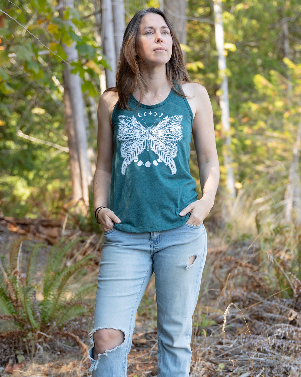BUTTERFLY - Women's Racerback Eco Tank Top - Green