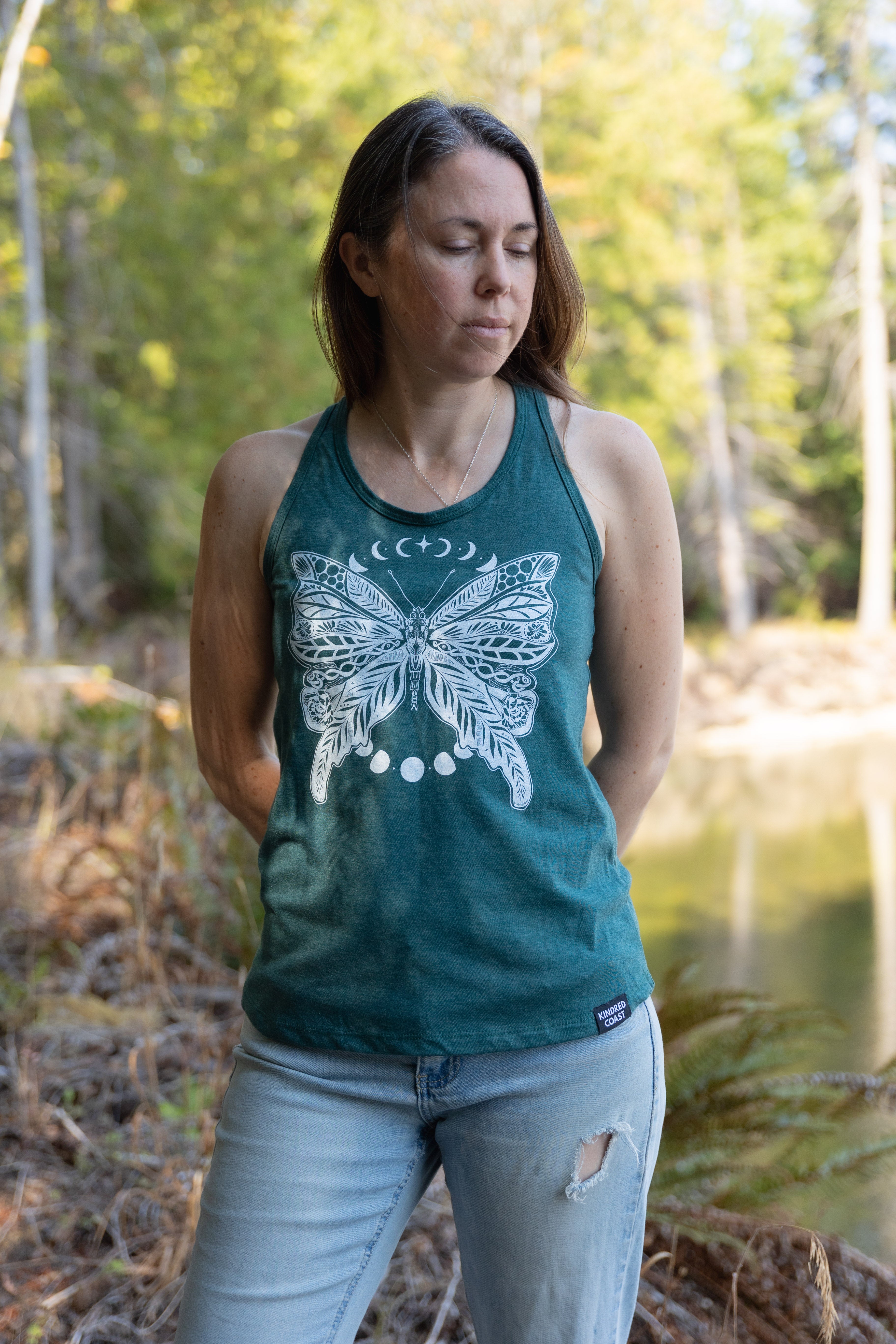 BUTTERFLY - Women's Racerback Eco Tank Top - Green