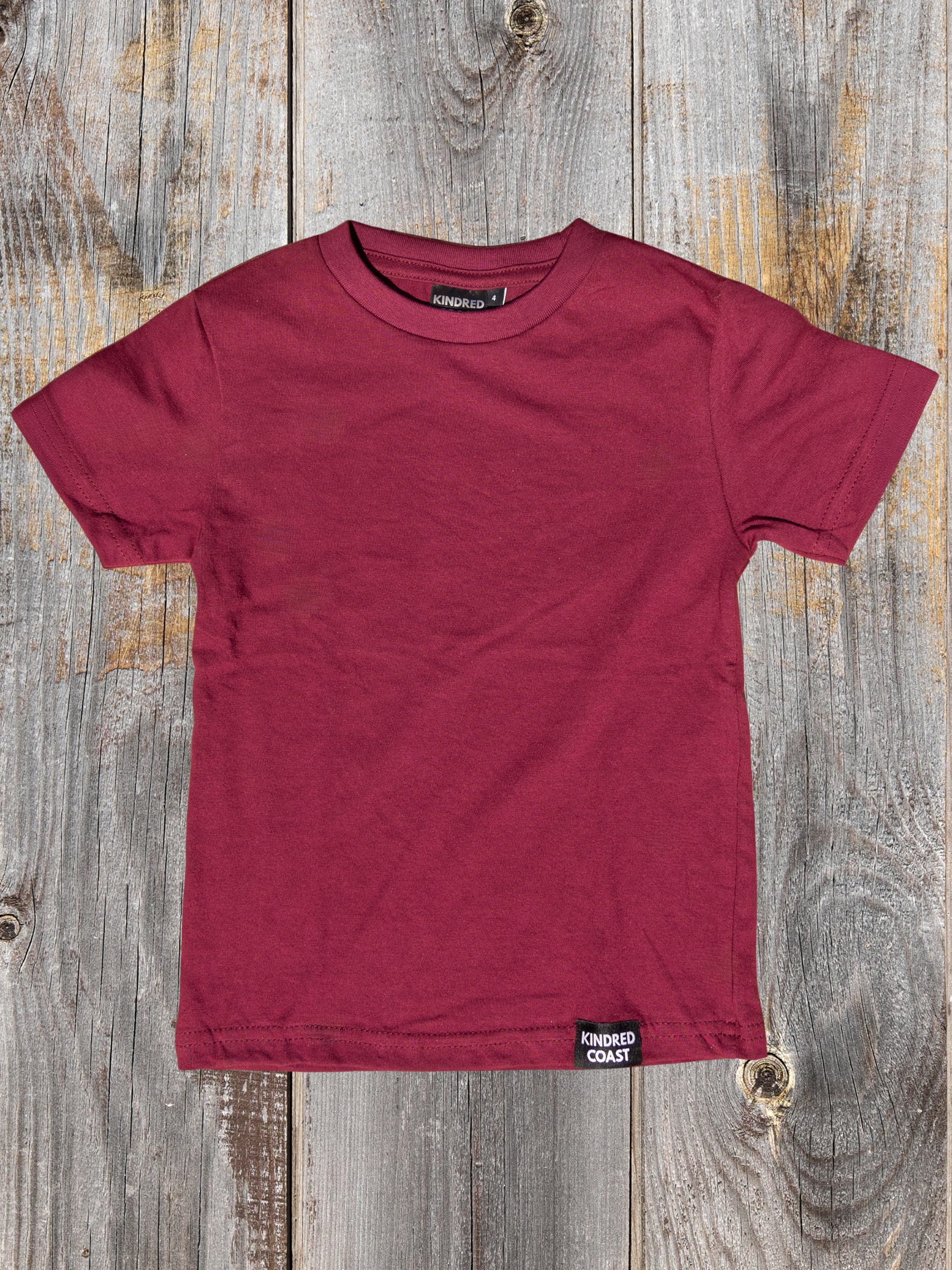 Kids Organic Cotton Tee - Blank Apparel - Maroon