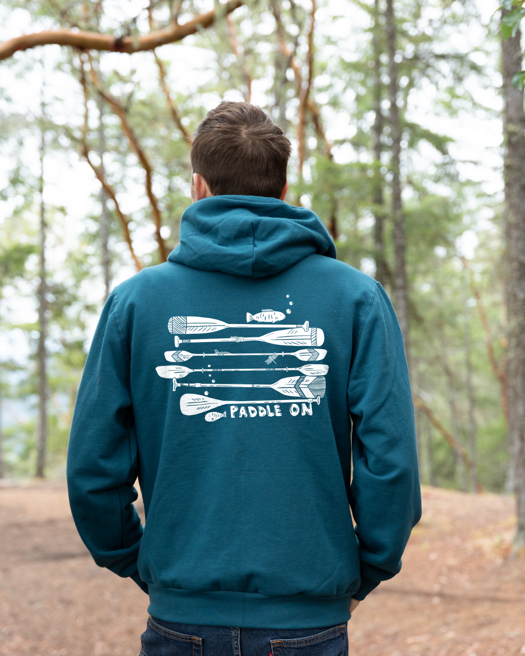 PADDLE - Zip Up Organic Cotton Hoodie - Ocean Blue