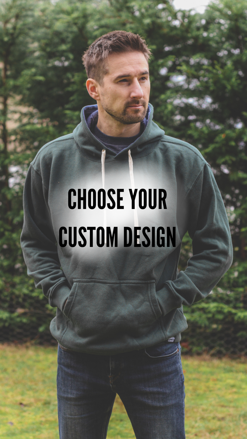 ✨CUSTOM SPECIAL✨ Unisex Drop Shoulder Eco Hoodie - Forest Green - You choose the print!