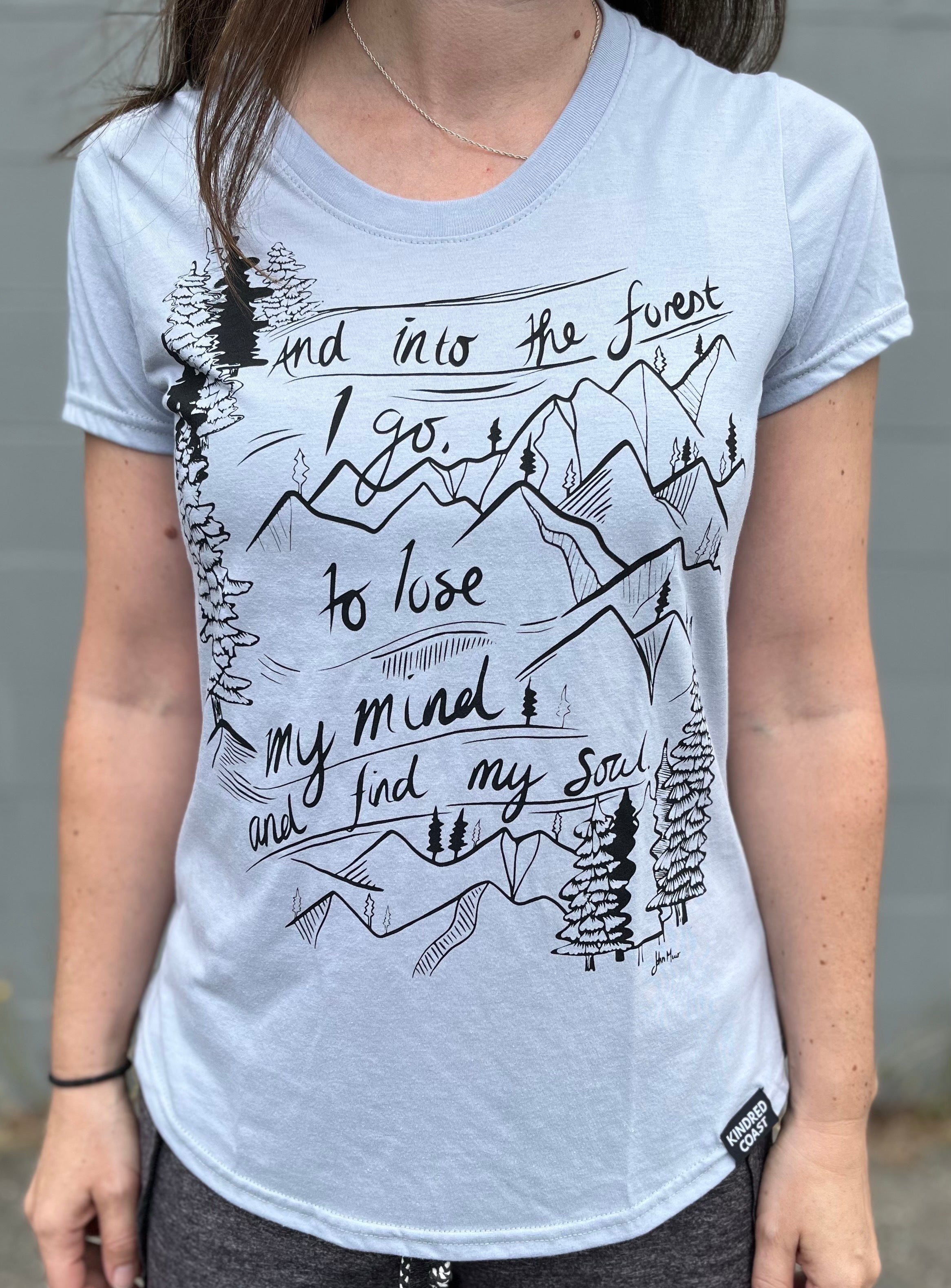 INTO THE FOREST - Womens Eco Tee - Steel- SALE