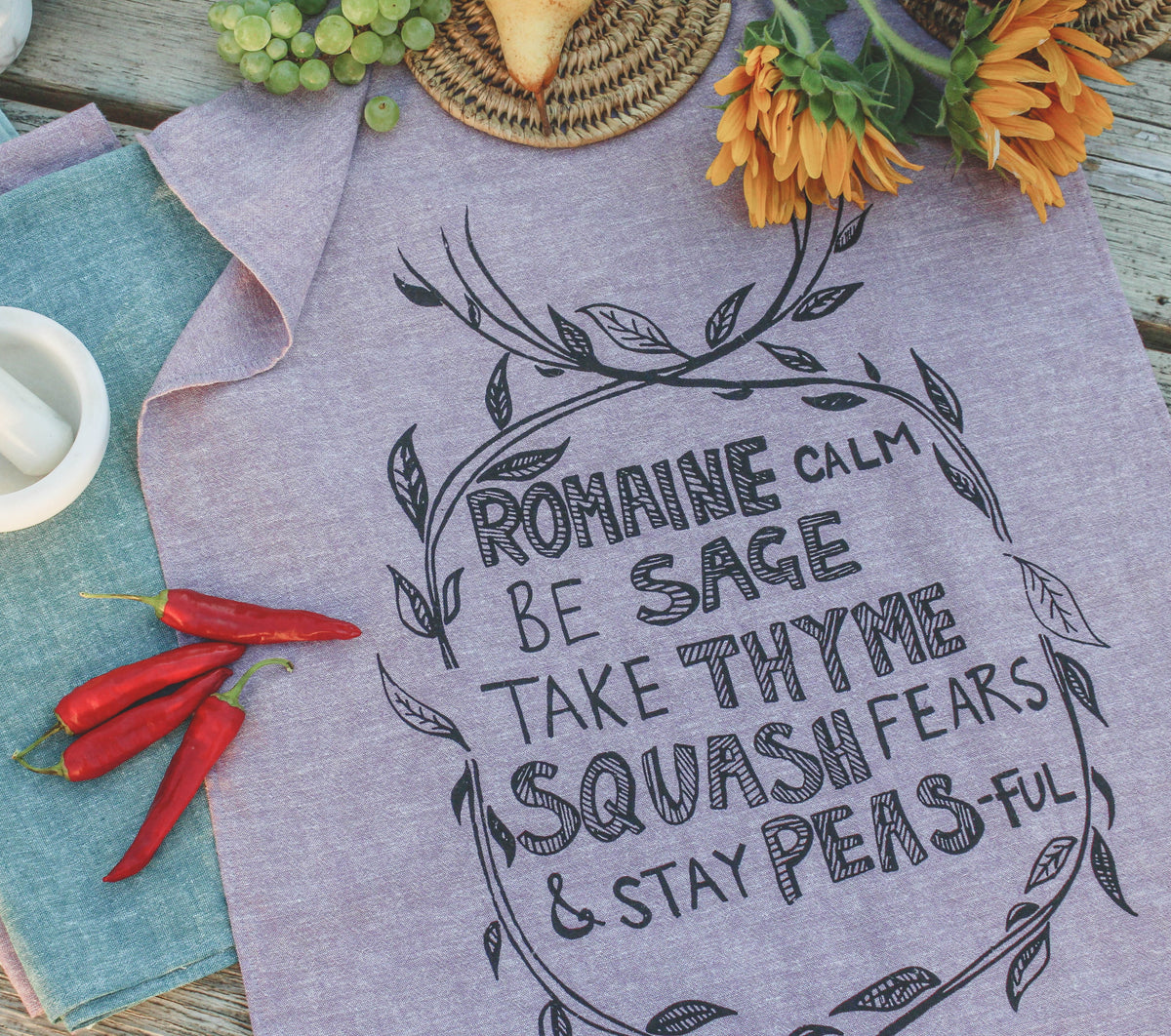 VEGGIE WISDOM - Organic Cotton & Hemp Tea Towel