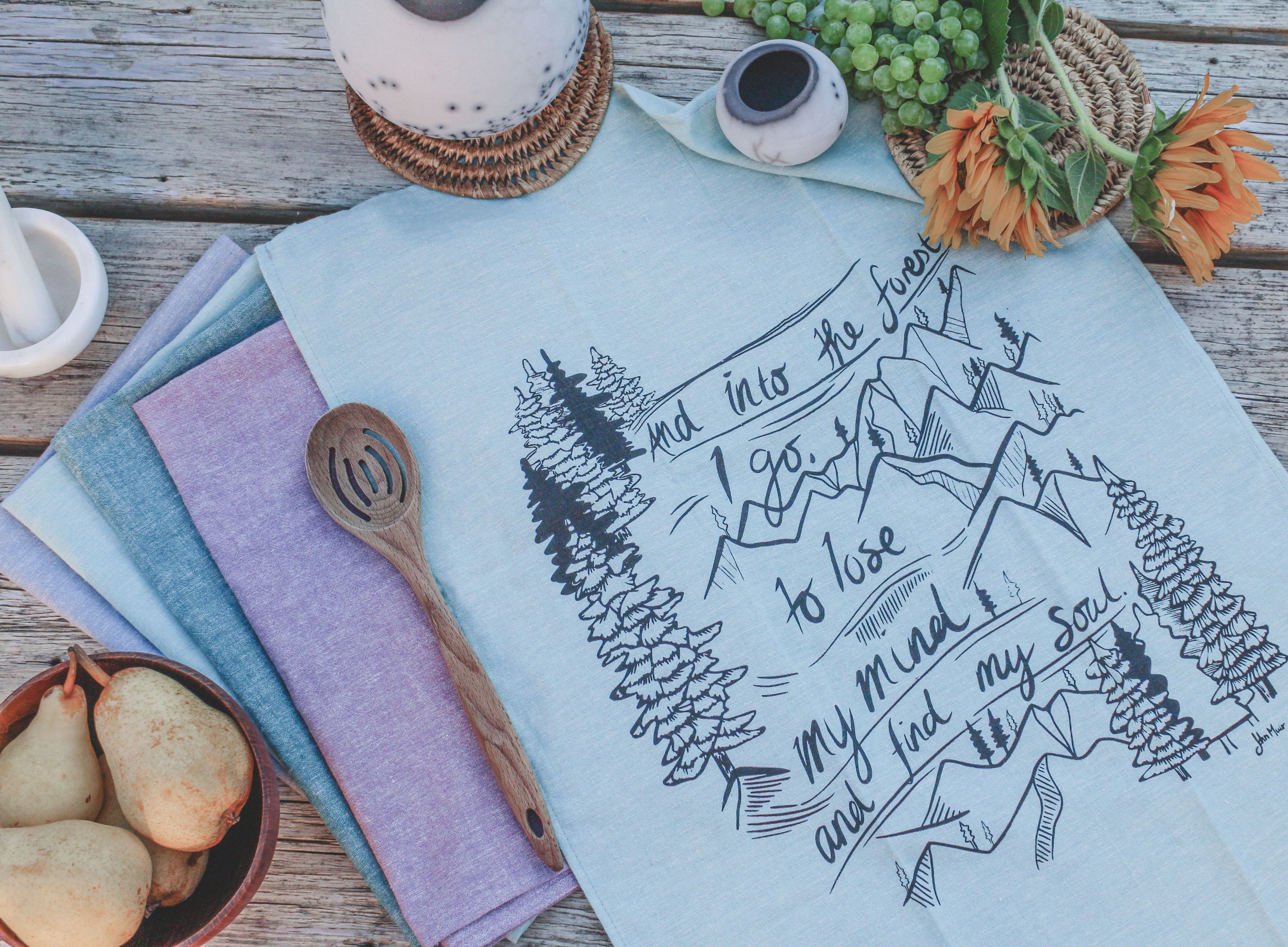 INTO THE FOREST - Organic Cotton & Hemp Tea Towel