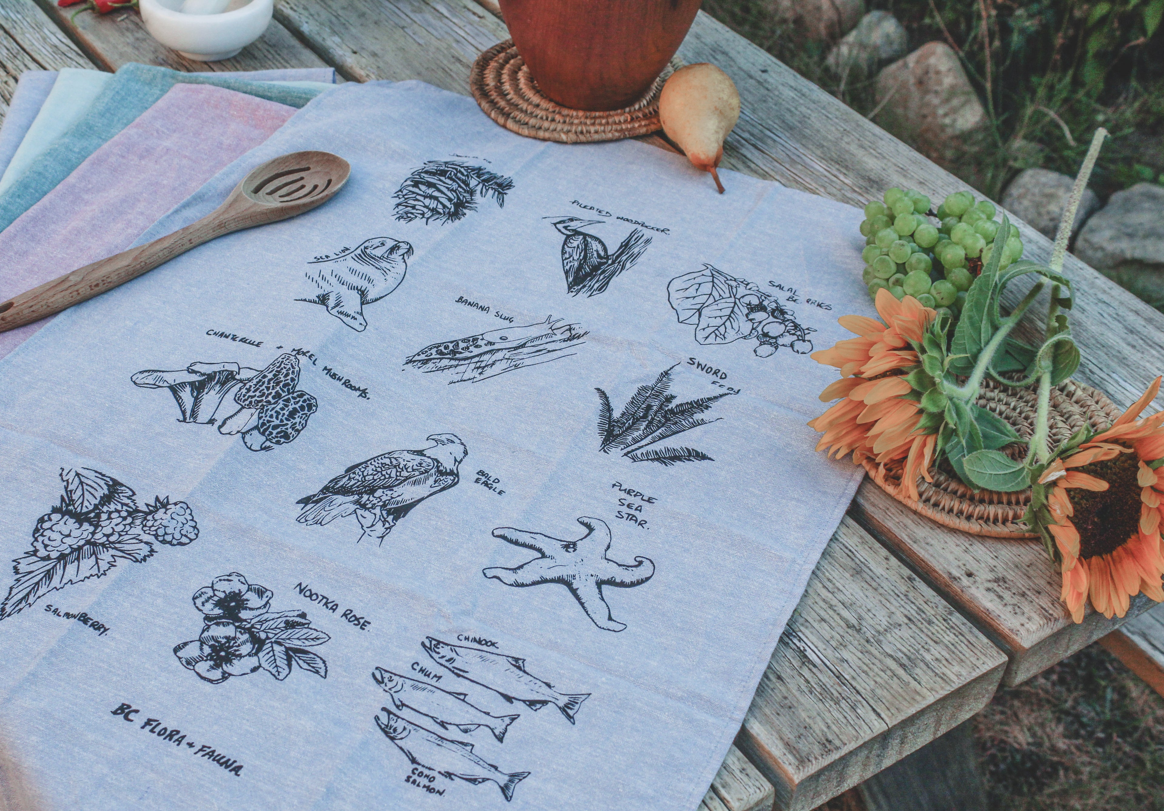 BC FLORA & FAUNA - Organic Cotton & Hemp Tea Towel
