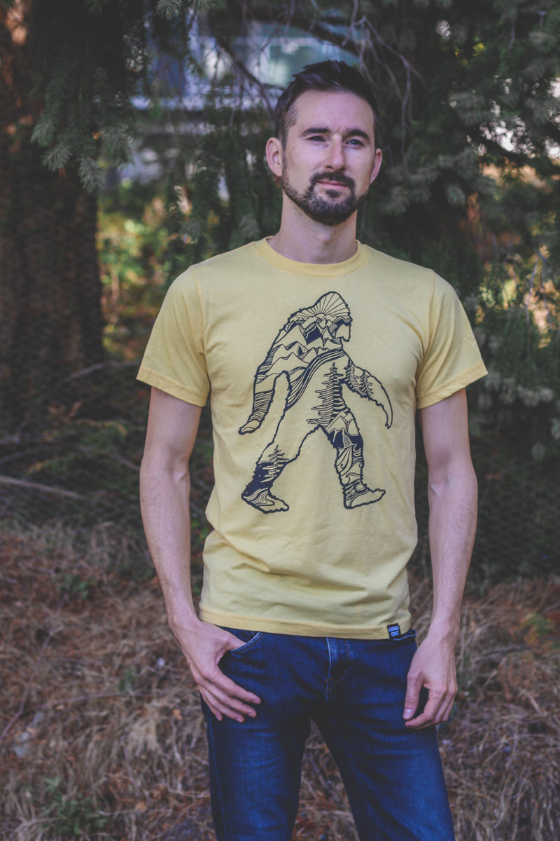 SASQUATCH- Unisex Eco Tee - Yellow SALE