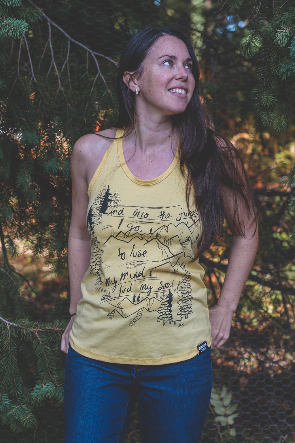 INTO THE FOREST - Women's Eco Racerback Tank Top - Yellow - SALE
