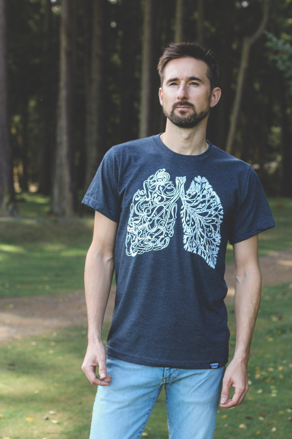BREATHE - Unisex Eco Tee - Heather Charcoal- SALE