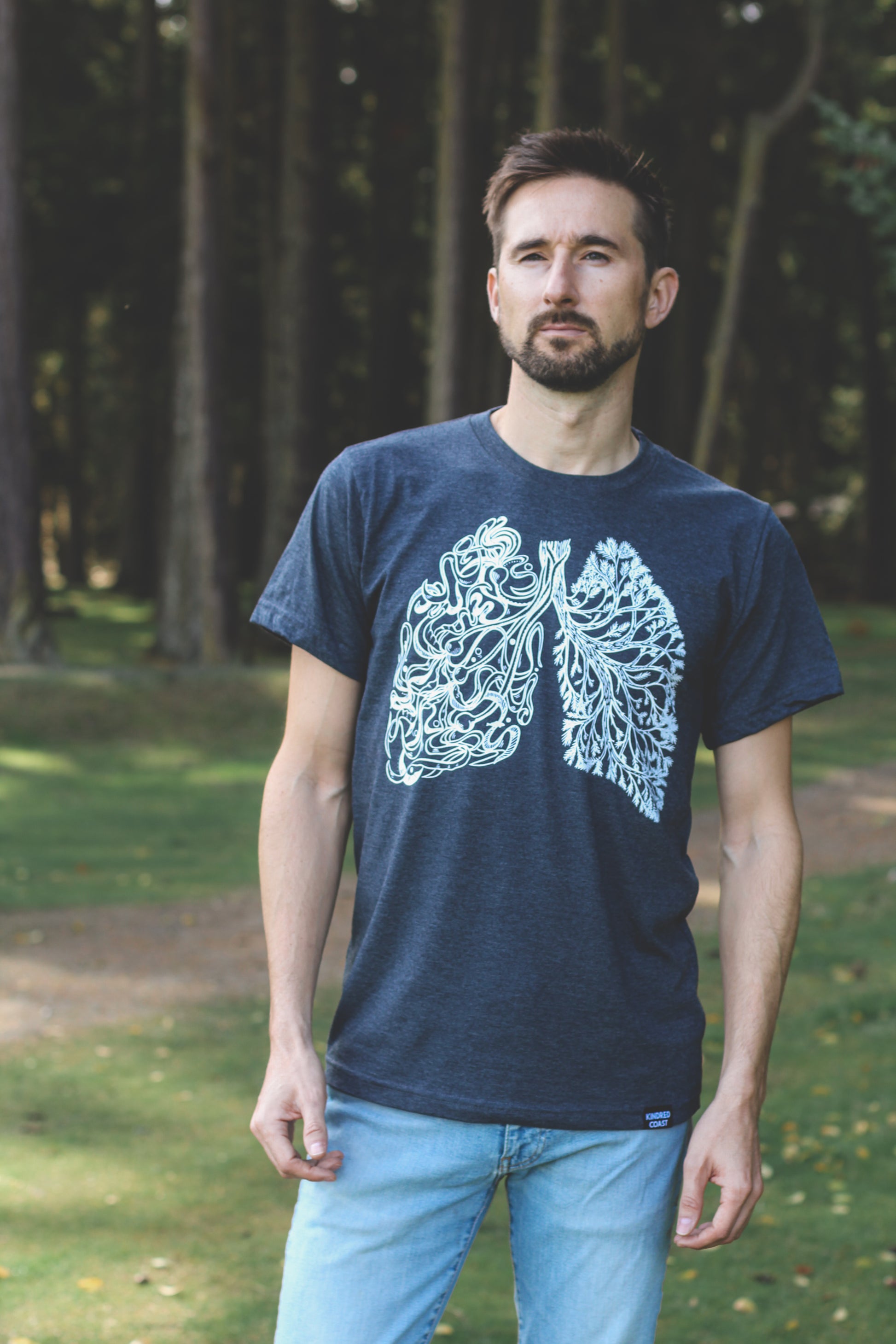 BREATHE - Unisex Eco Tee - Heather Charcoal- SALE
