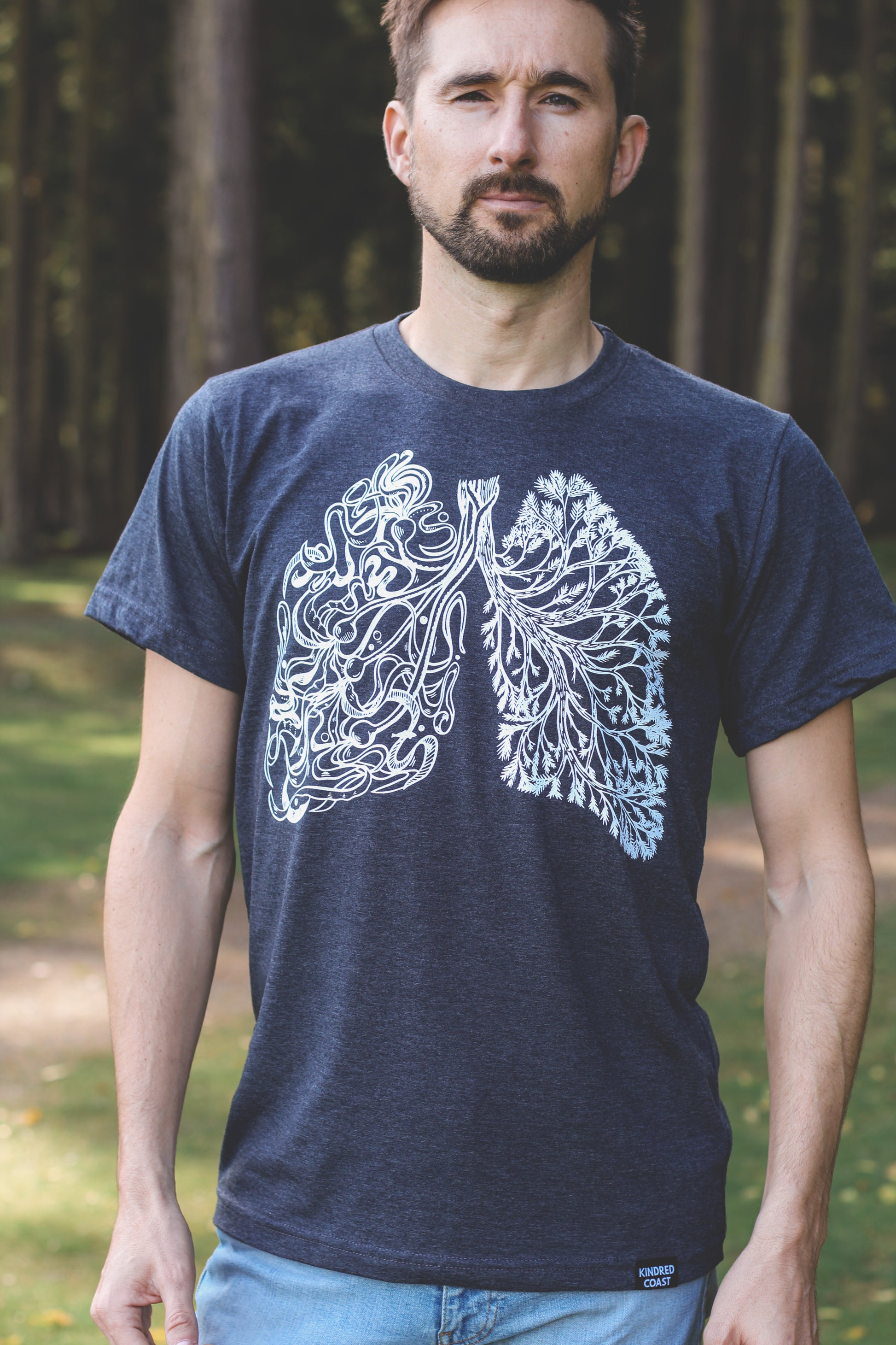 BREATHE - Unisex Eco Tee - Heather Charcoal- SALE