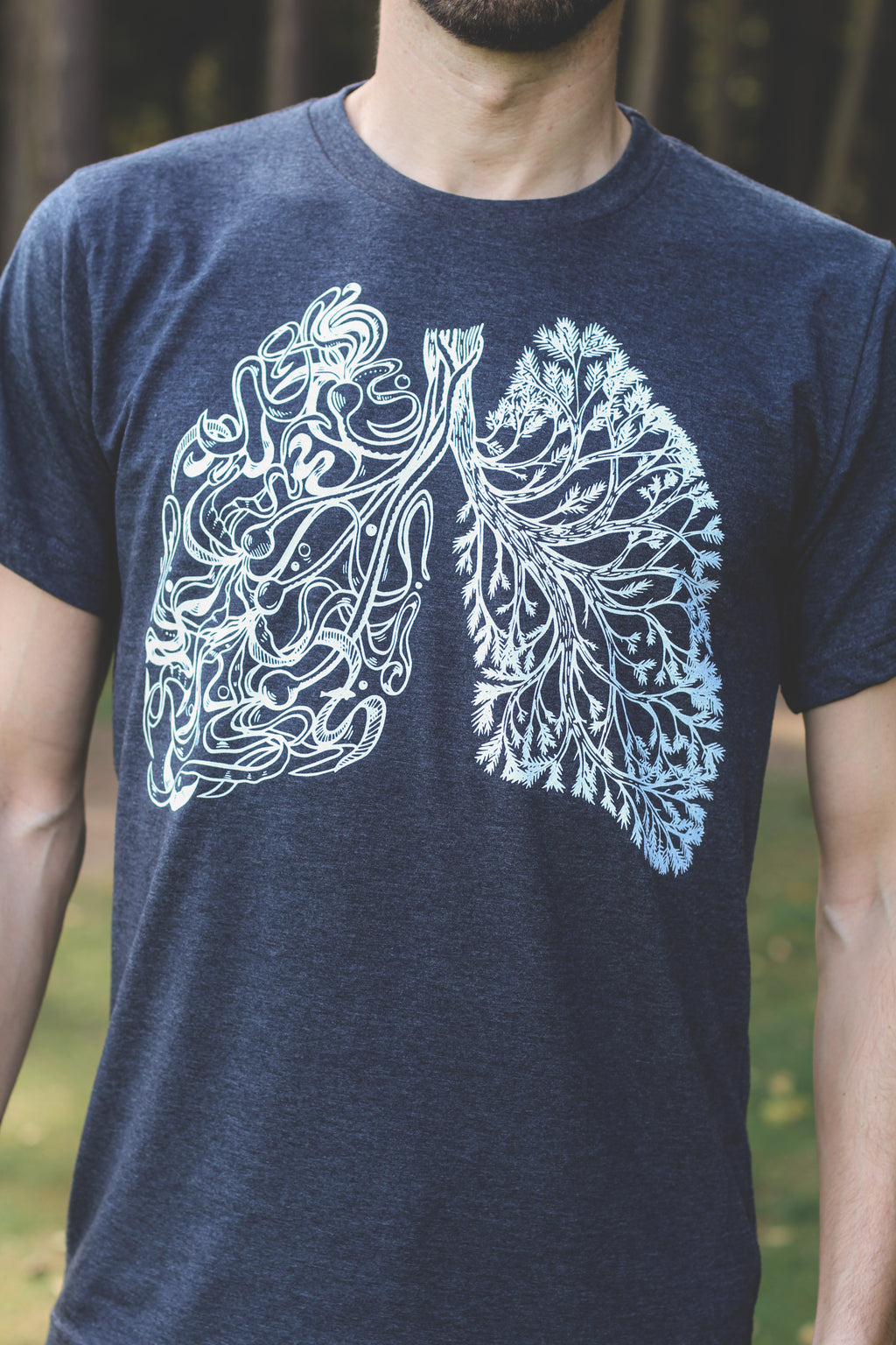 BREATHE - Unisex Eco Tee - Heather Charcoal