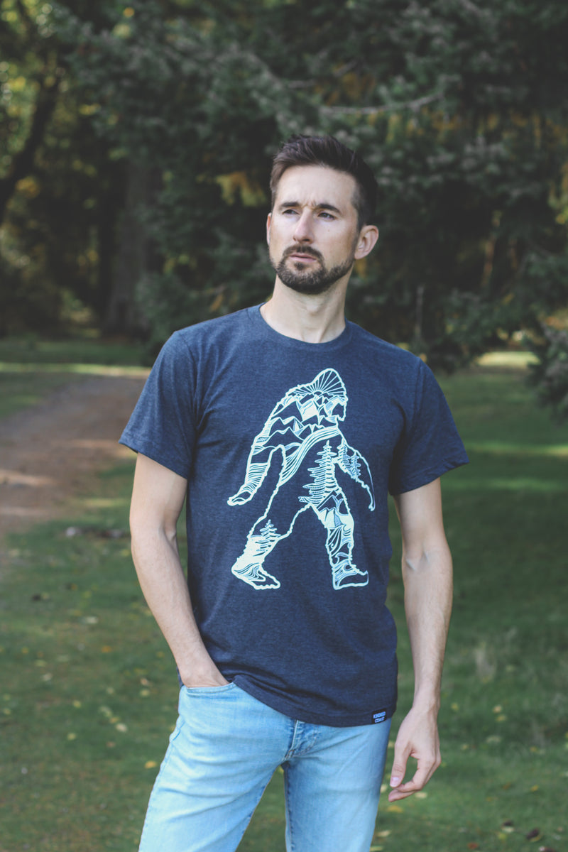 SASQUATCH- Unisex Eco Tee - Heather Charcoal