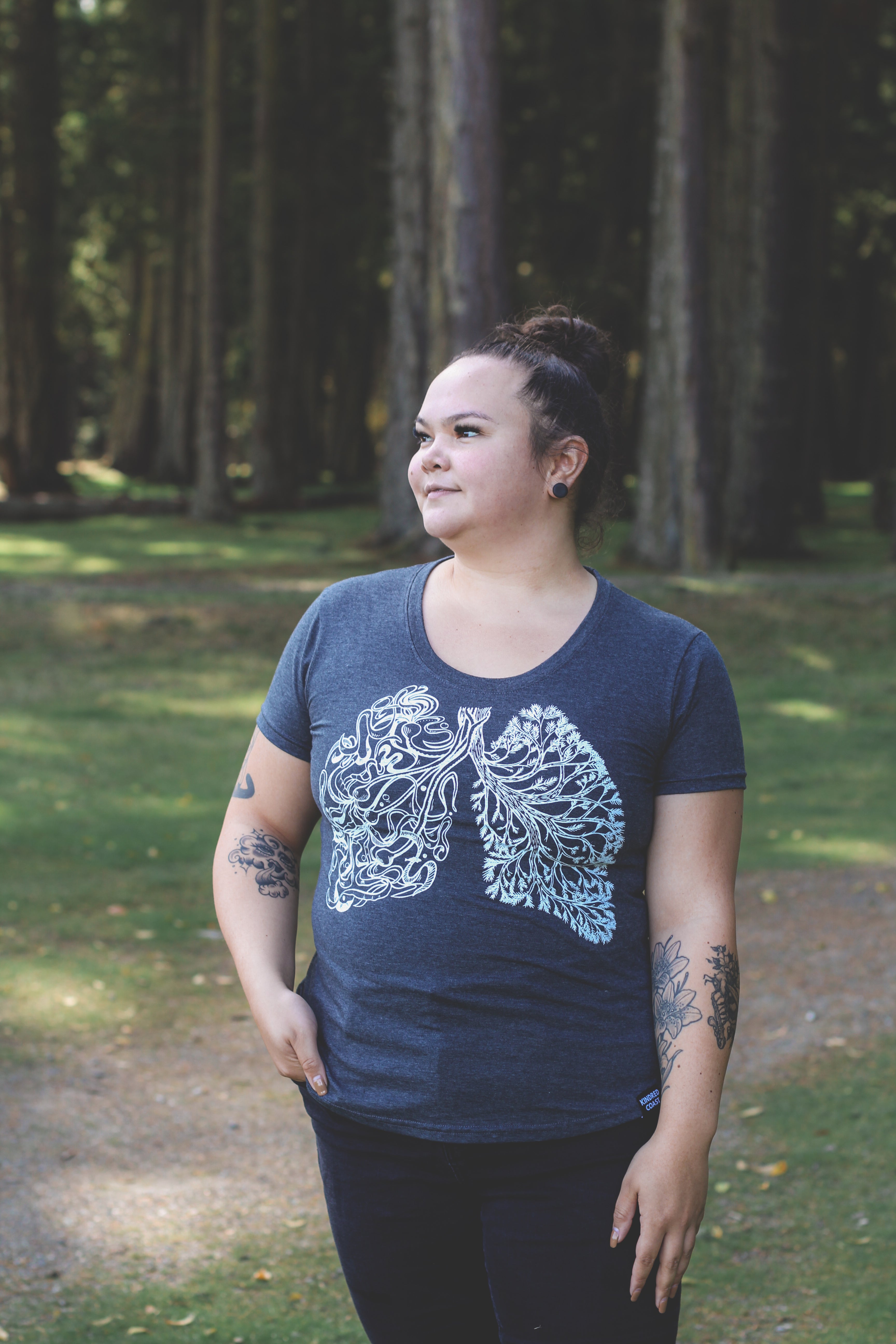 BREATHE - Women's Eco Tee - Charcoal - SALE