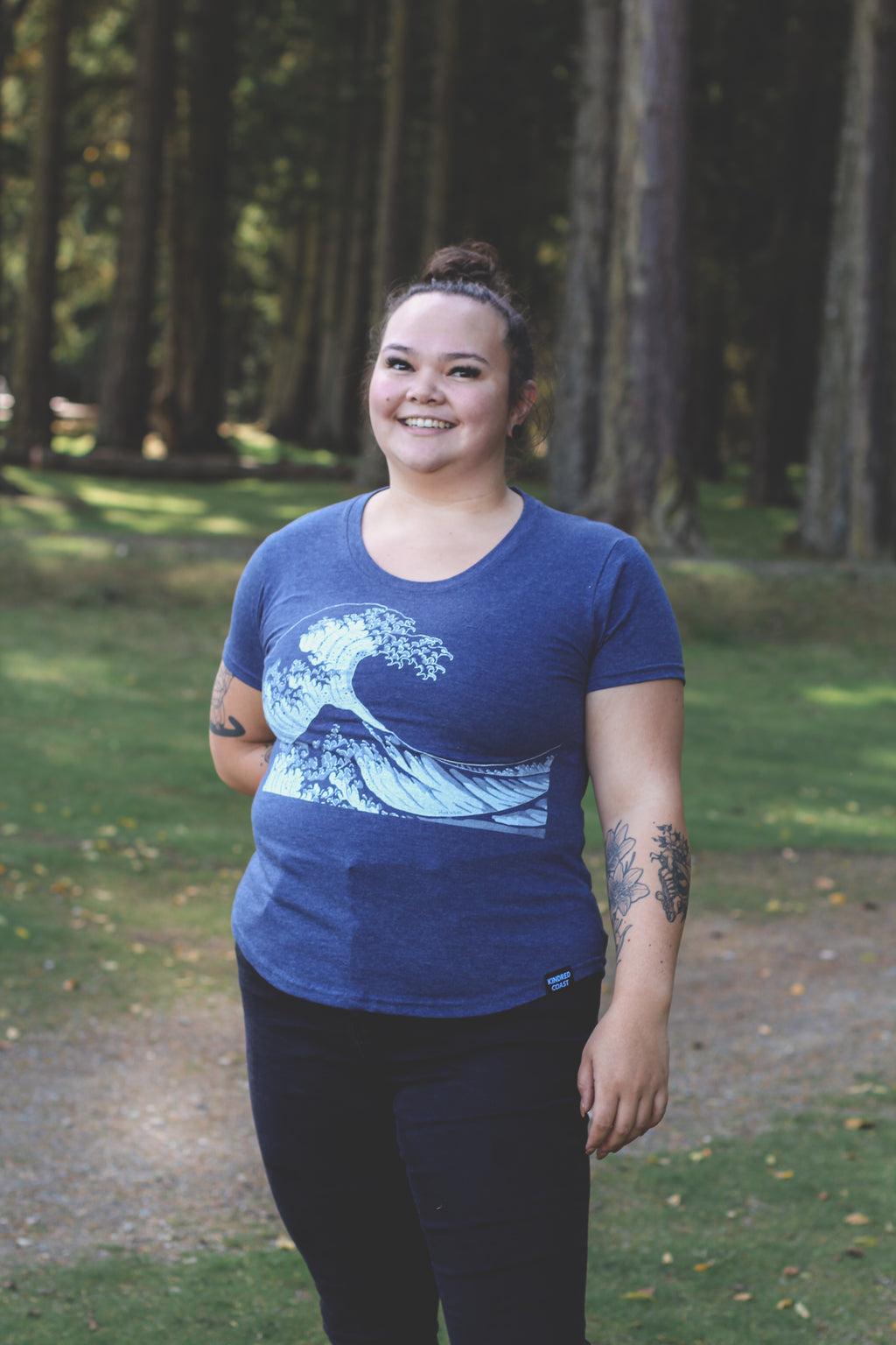 WAVE - Women's Eco Tee - Heather Navy SALE
