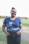 WAVE - Women's Eco Tee - Heather Navy SALE