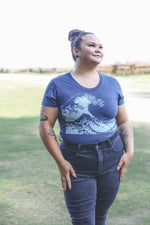 WAVE - Women's Eco Tee - Heather Navy SALE