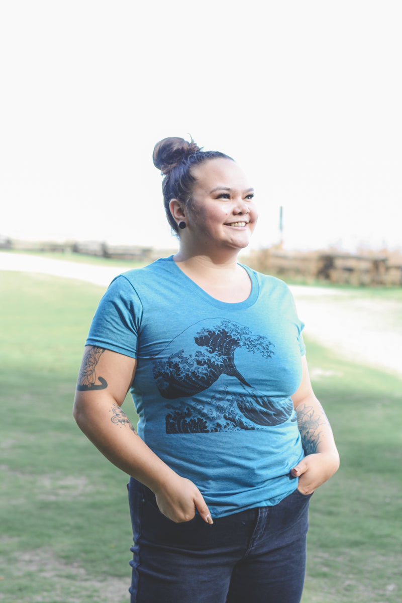 WAVE - Women's Eco Tee - Heather Teal