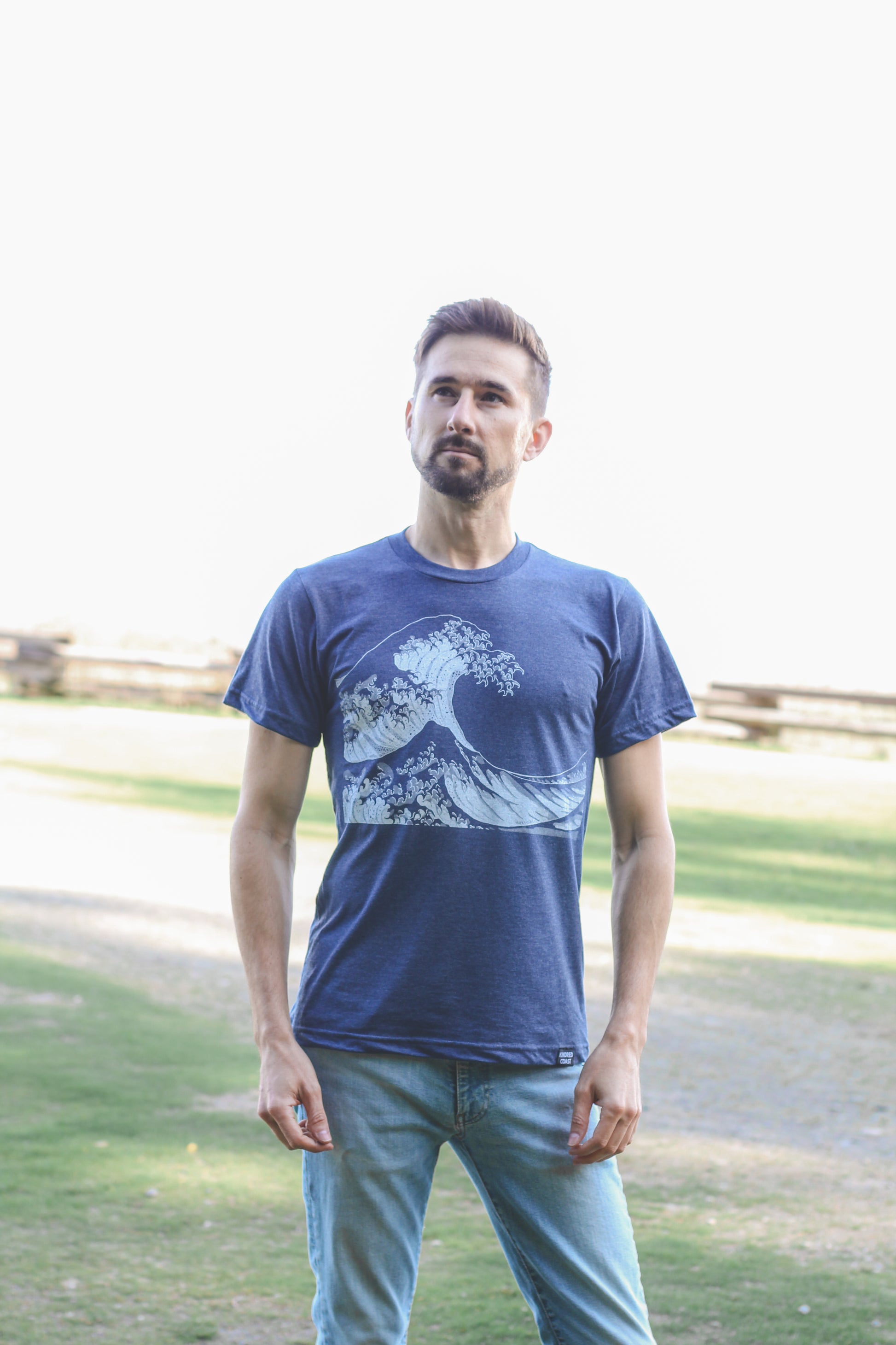 WAVE - Unisex Eco Tee - Heather Navy - SALE