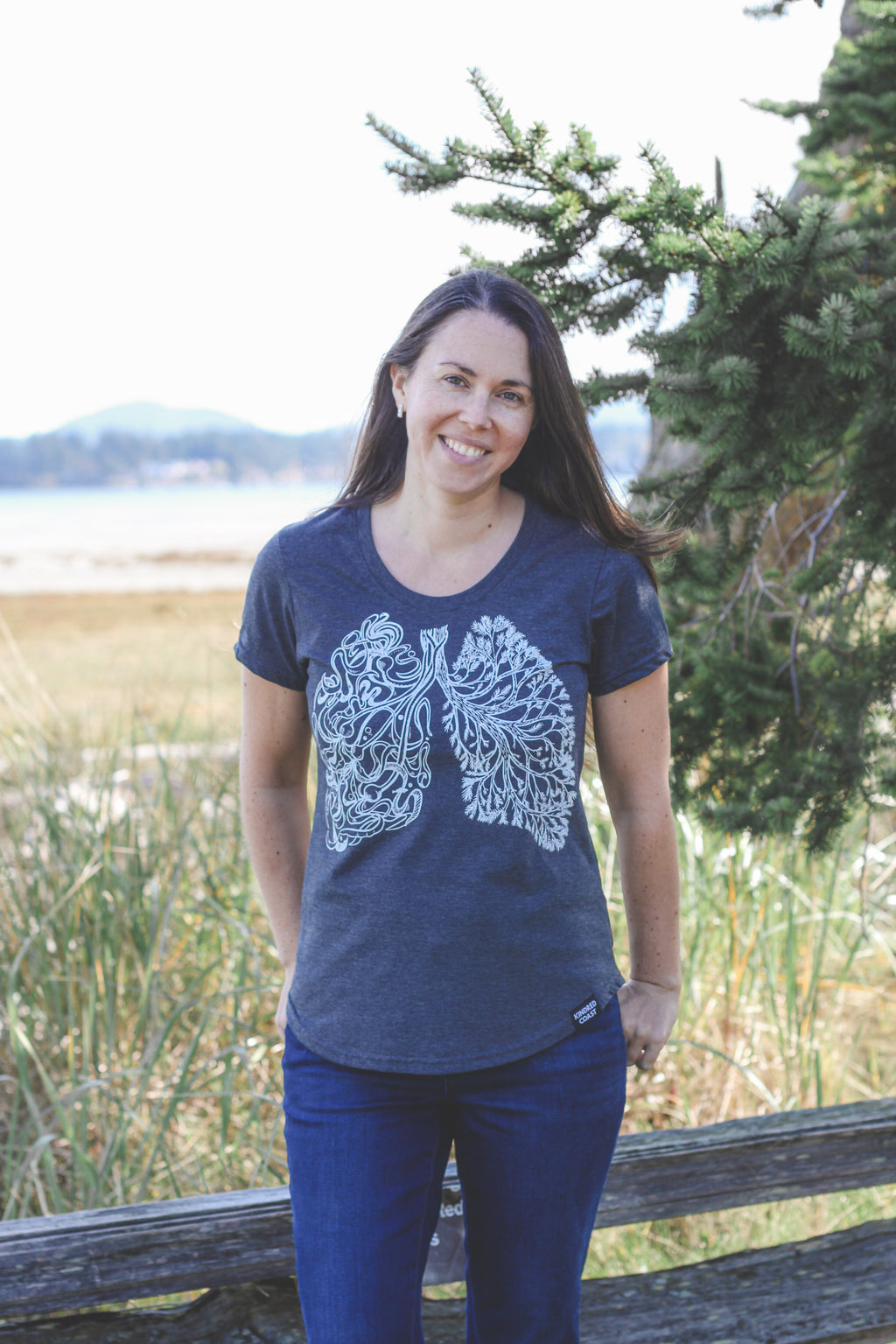 BREATHE - Women's Eco Tee - Charcoal - SALE