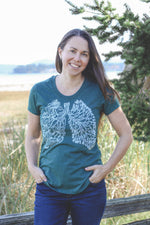 BREATHE - Women's Eco Tee - Heather Green