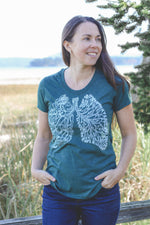 BREATHE - Women's Eco Tee - Heather Green